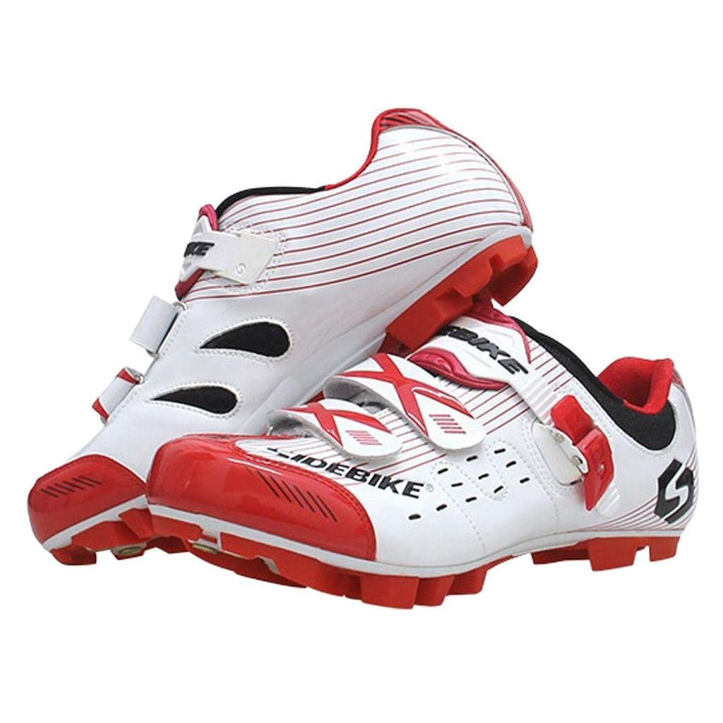 MILAAN Women Men Mountain Cycling Shoes MTB Bike Bicycle Biking SPD Shoe Sneaker 38 (54045216FEZ) White, Red