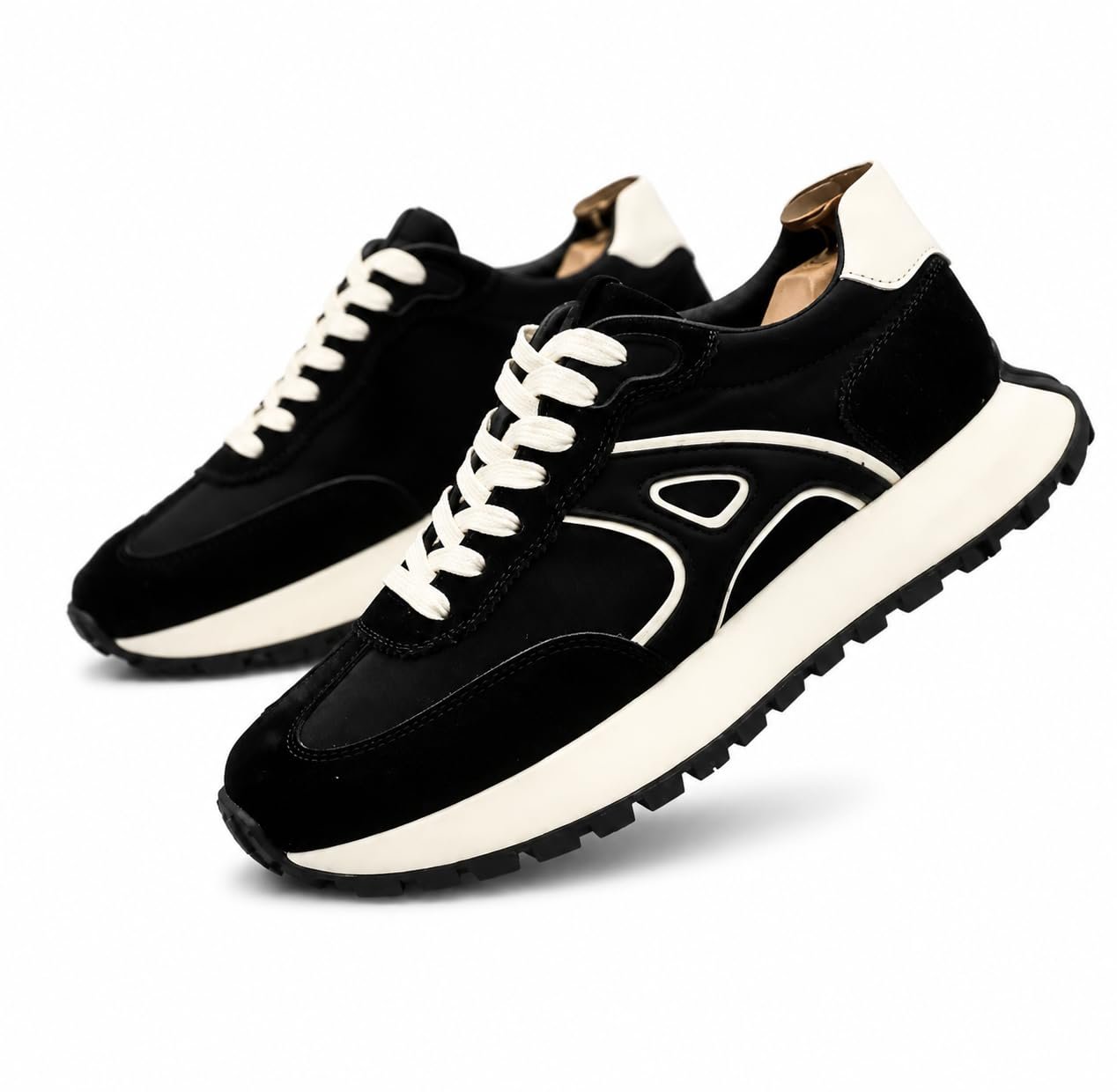 IGRIM Men Lightweight Lace-Up Sneakers Black