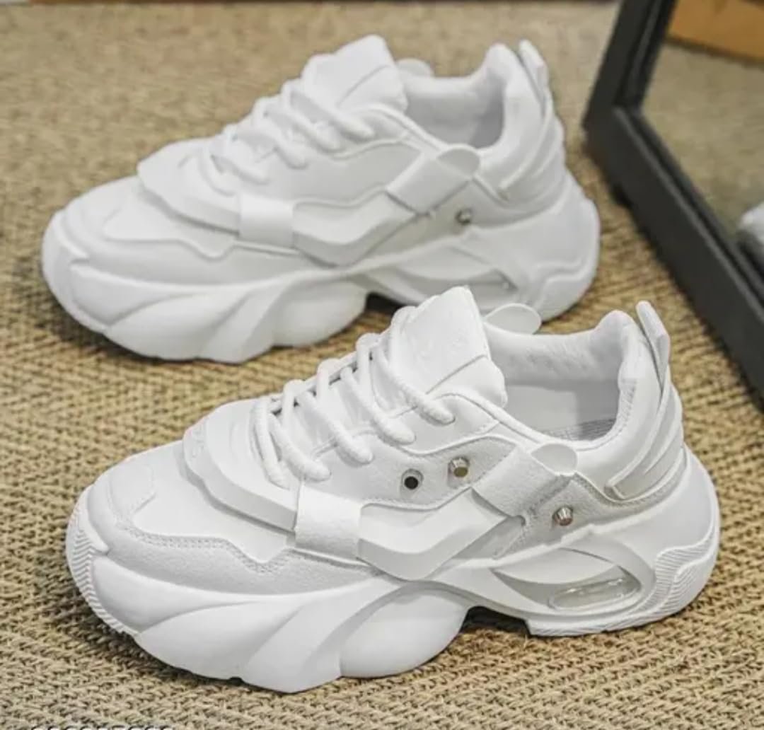 IGRIM Men Lightweight Lace-Up Sneakers White - Image 4