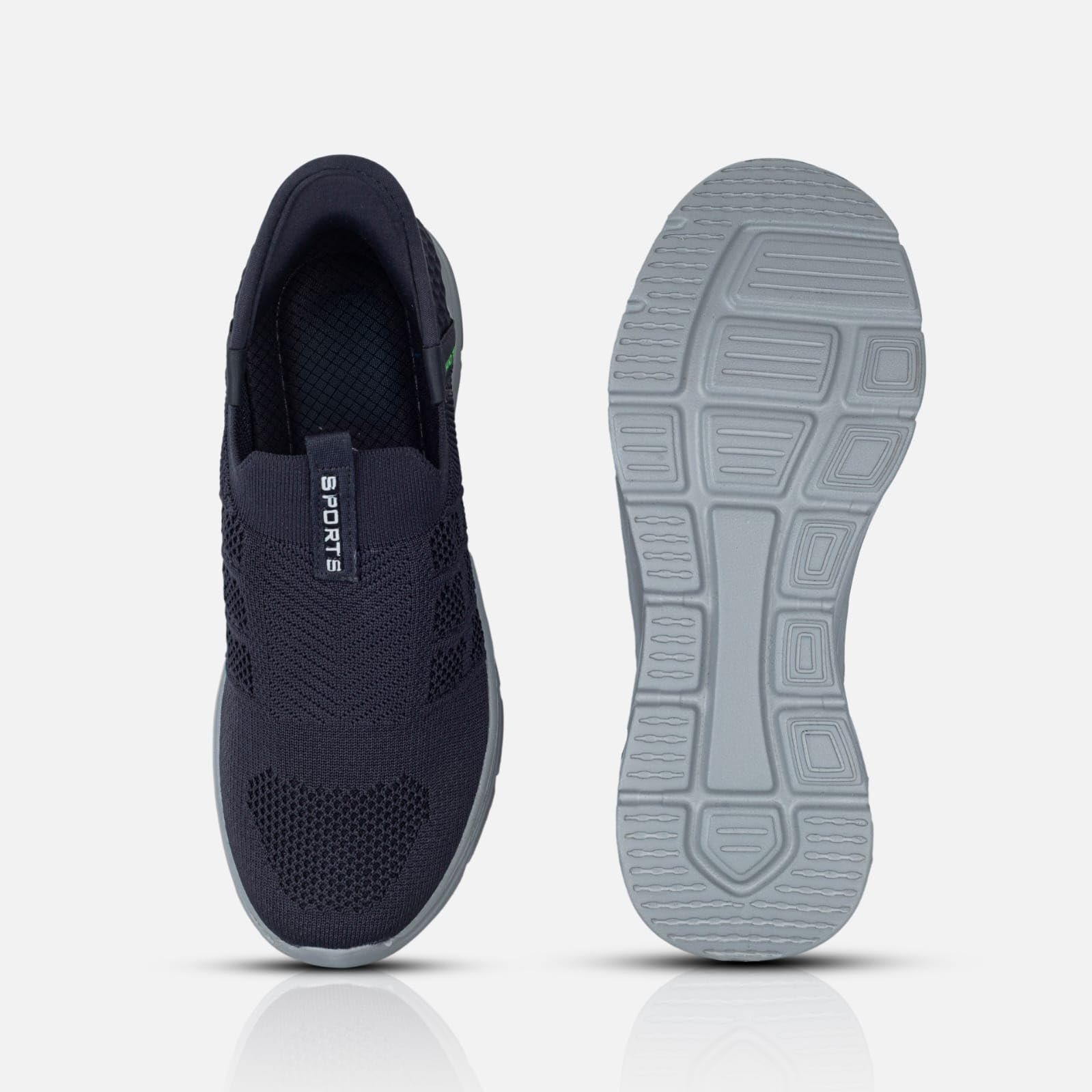 Men’s Slip-On Athletic Walking Shoes, Knit Mesh Upper, Lightweight Comfort, Breathable Mesh Sneakers with Soft Cushion Sole Dark Grey