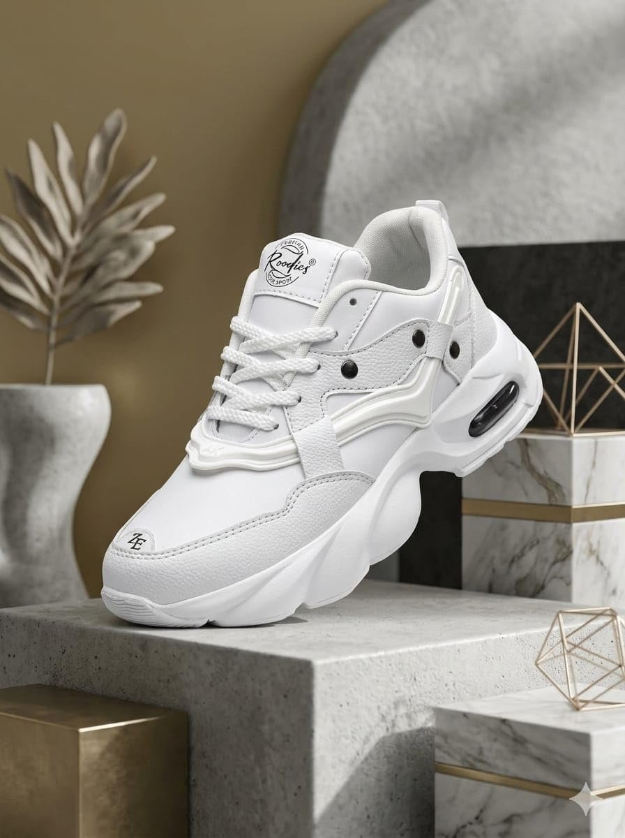 IGRIM Men Lightweight Lace-Up Sneakers White - Image 3