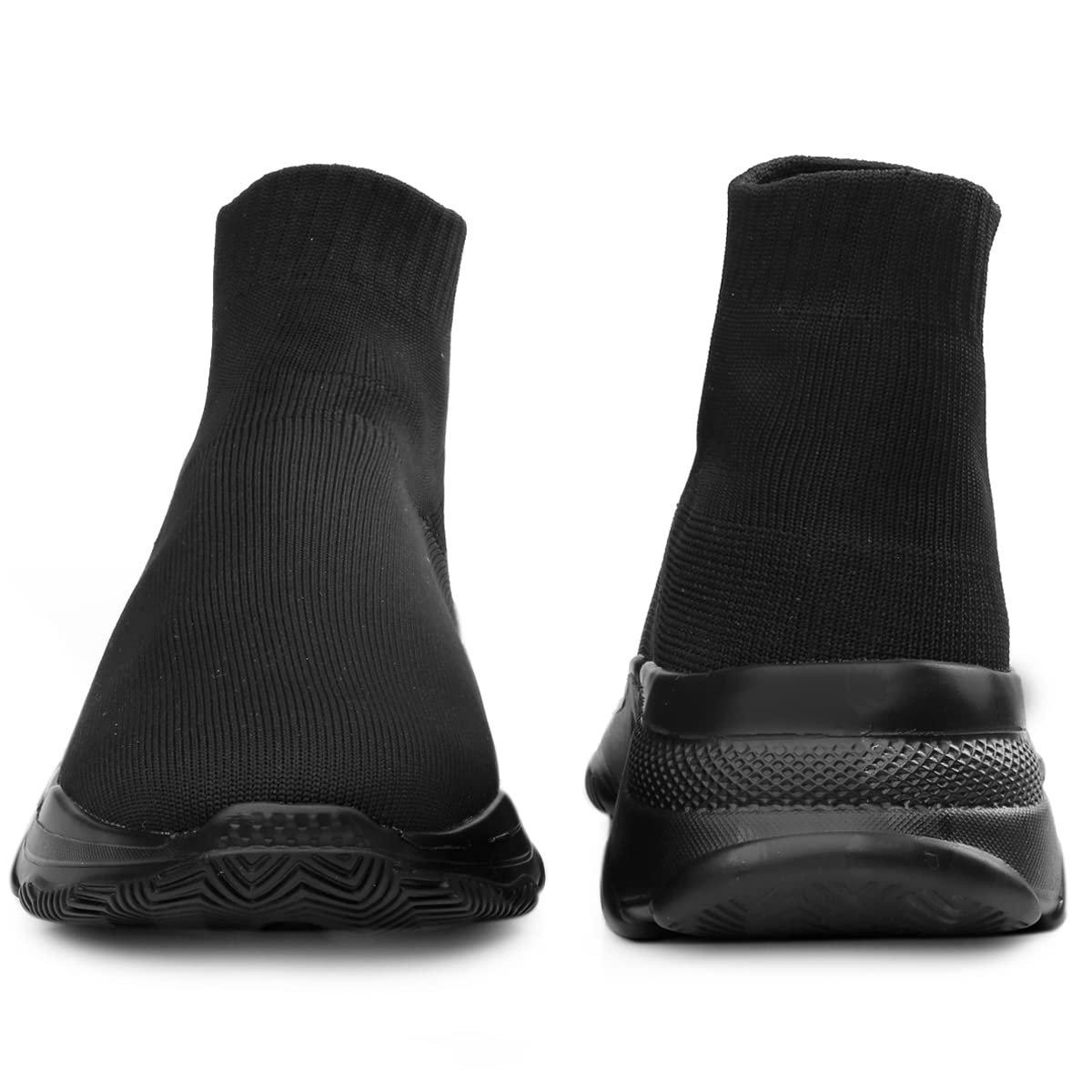 Men's Knitted Material Black Casual Sports Pull-On Light Weight Runningshoes. - Image 5