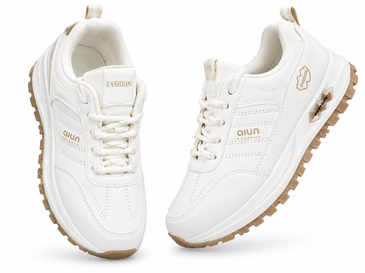 Women’s Premium Imported Sports Shoes | Stylish Lightweight Running & Walking Shoes | Comfortable Cushioned Casual Sneakers Off White