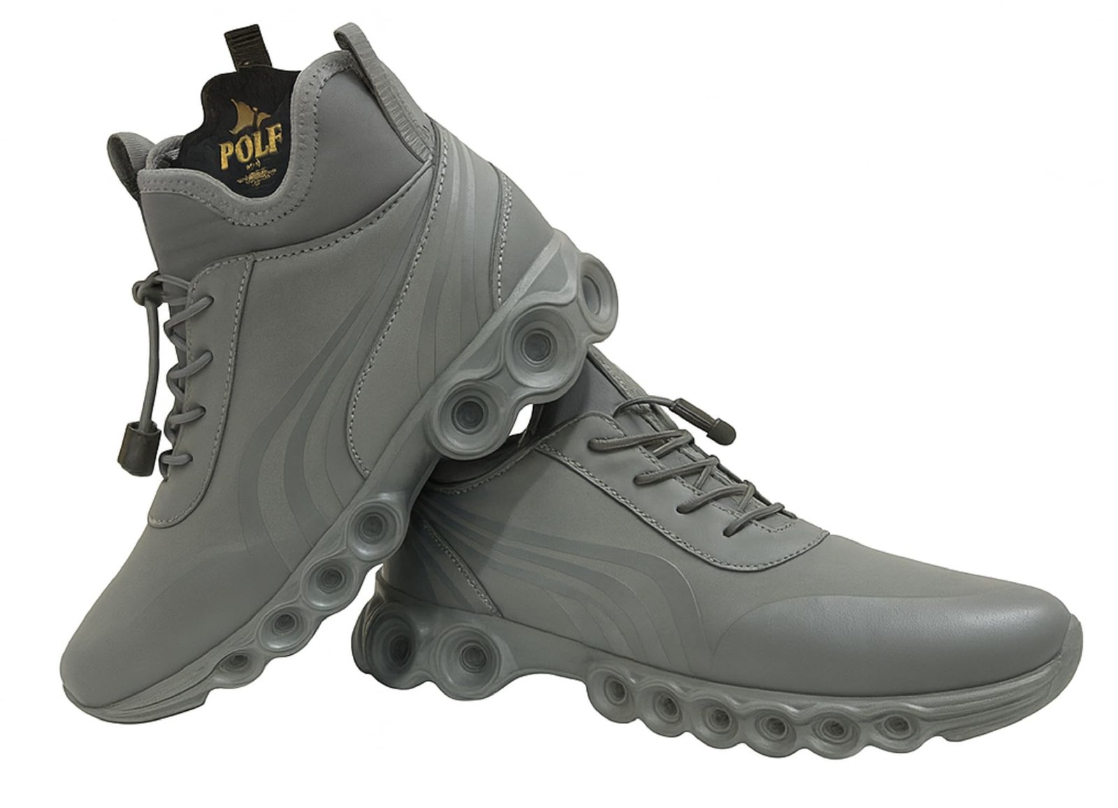 DRESS UP & STEP UP Athletic Boots, High-Top Sports Sneakers, Grey, Cushioned Sole Design (UK Footwear Size System, Adult, Men, Numeric, Medium, 8)