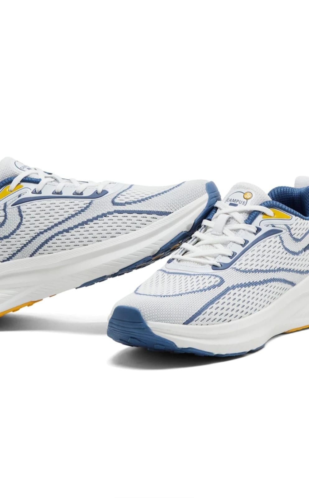 Campus Men's Running Shoes White Blue Mesh Sneakers - Image 6