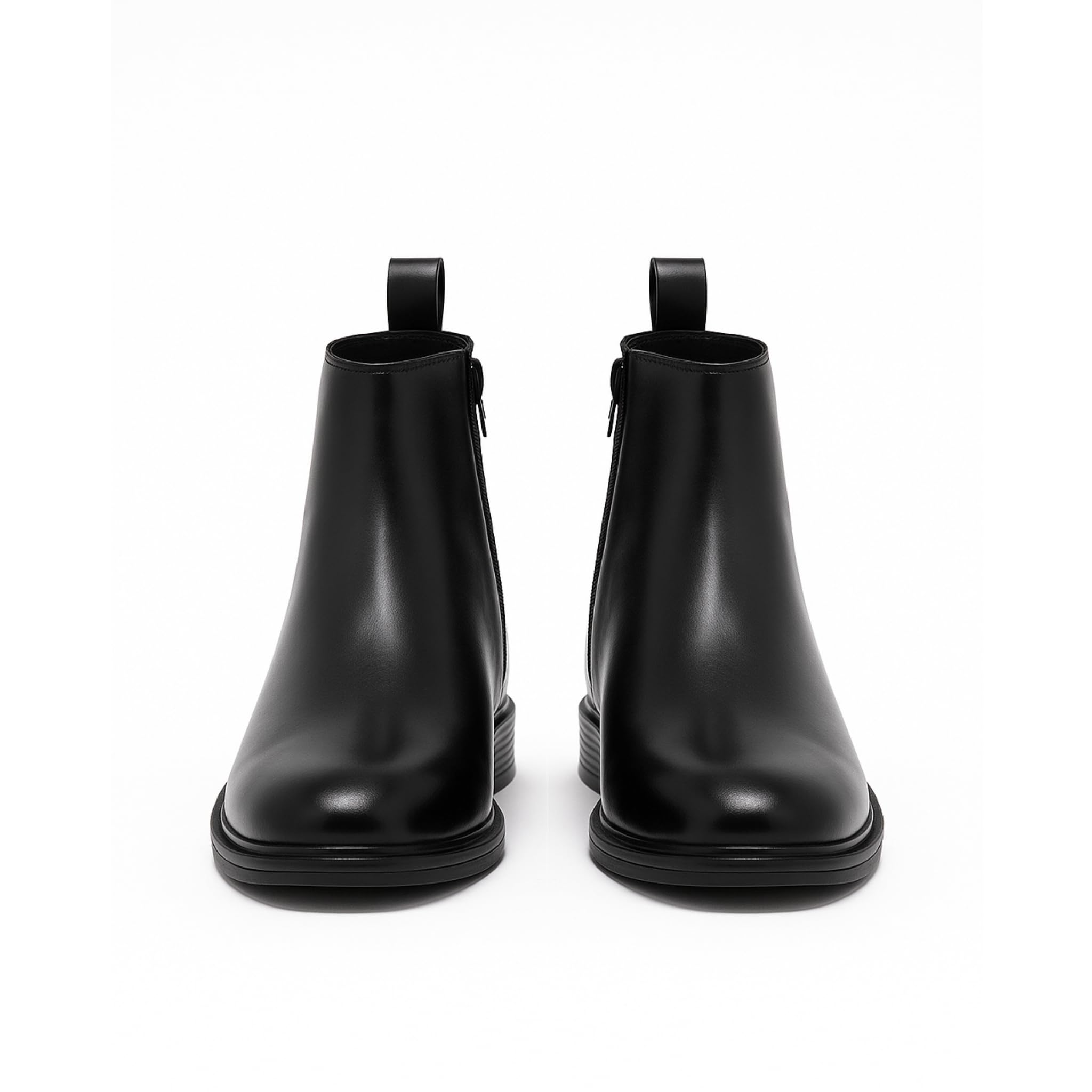 Men's Styles Synthetic Leather Chelsea Boots, Classic Zip-Up Ankle Shoes, Formal & Casual for All-Day Comfort (Black, UK Footwear Size System, Adult, Men, Numeric, Medium, 8) - Image 5