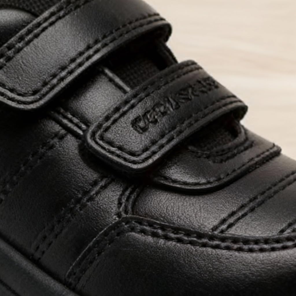 Boys Black School Uniform Shoes Low-Top Sneakers for Toddlers Little Kids | Comfortable Non-Slip Sole | Back to School Footwear (UK Footwear Size System, Big Kid, Men, Numeric Range, Medium) age group 10-11 year