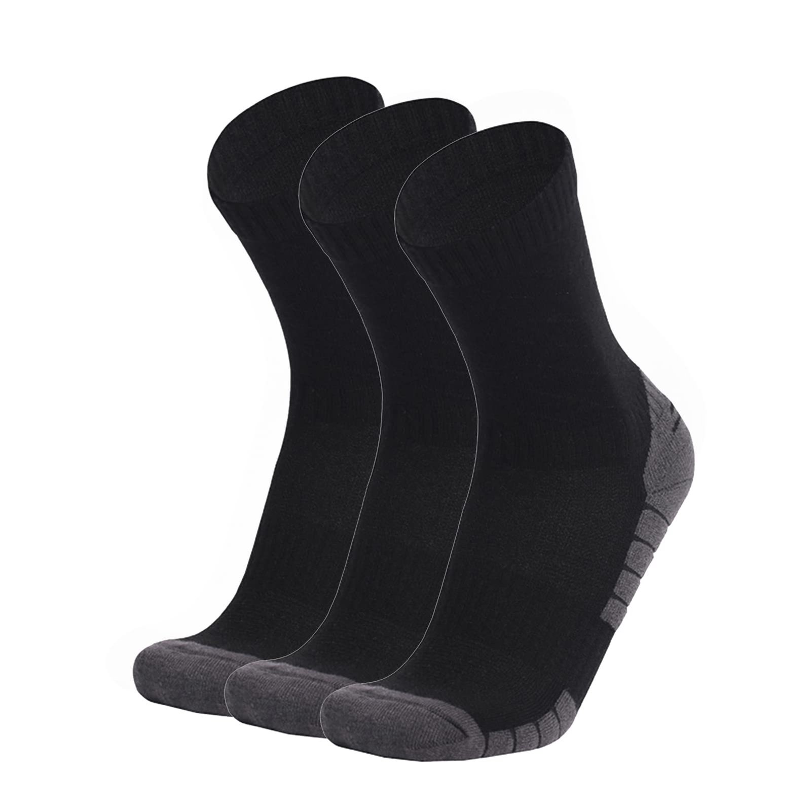 Generic 3-Pack Wool Socks Anti Slip Sports Socks Outdoor Fitness Breathable Moisture Wicking Socks Wear-Resistant Athletic Socks for Running Cycling Hiking Skiing