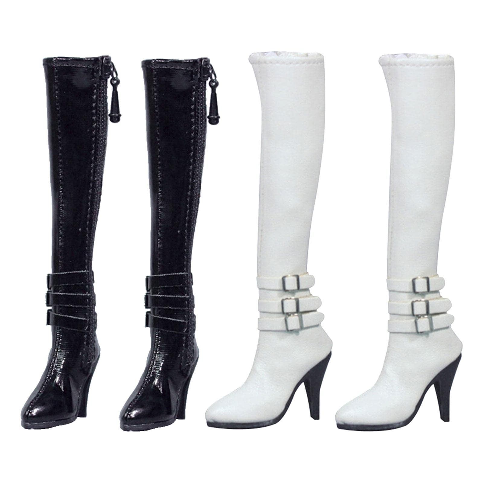 1/6 Women's Zip Up High Heel Long Boot Shoes for 12'' Action s (19774207LRDES)