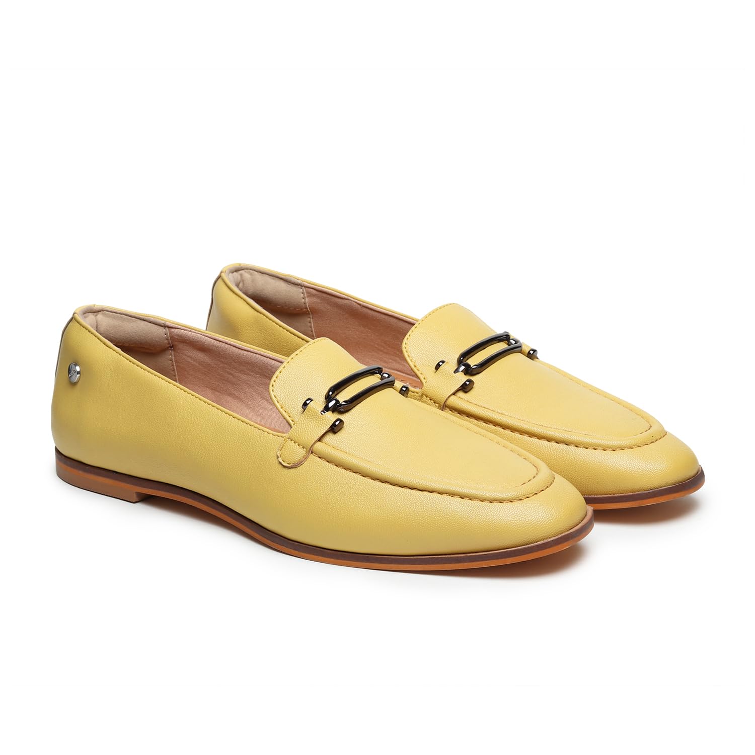 Bliss Loafers for Women | Comfortable & Stylish Bellies | Fashion Moccasins with Footpharma Footbed | Slip-on for Casual & Formal Wear | 001 | Pastel Yellow - UK 4