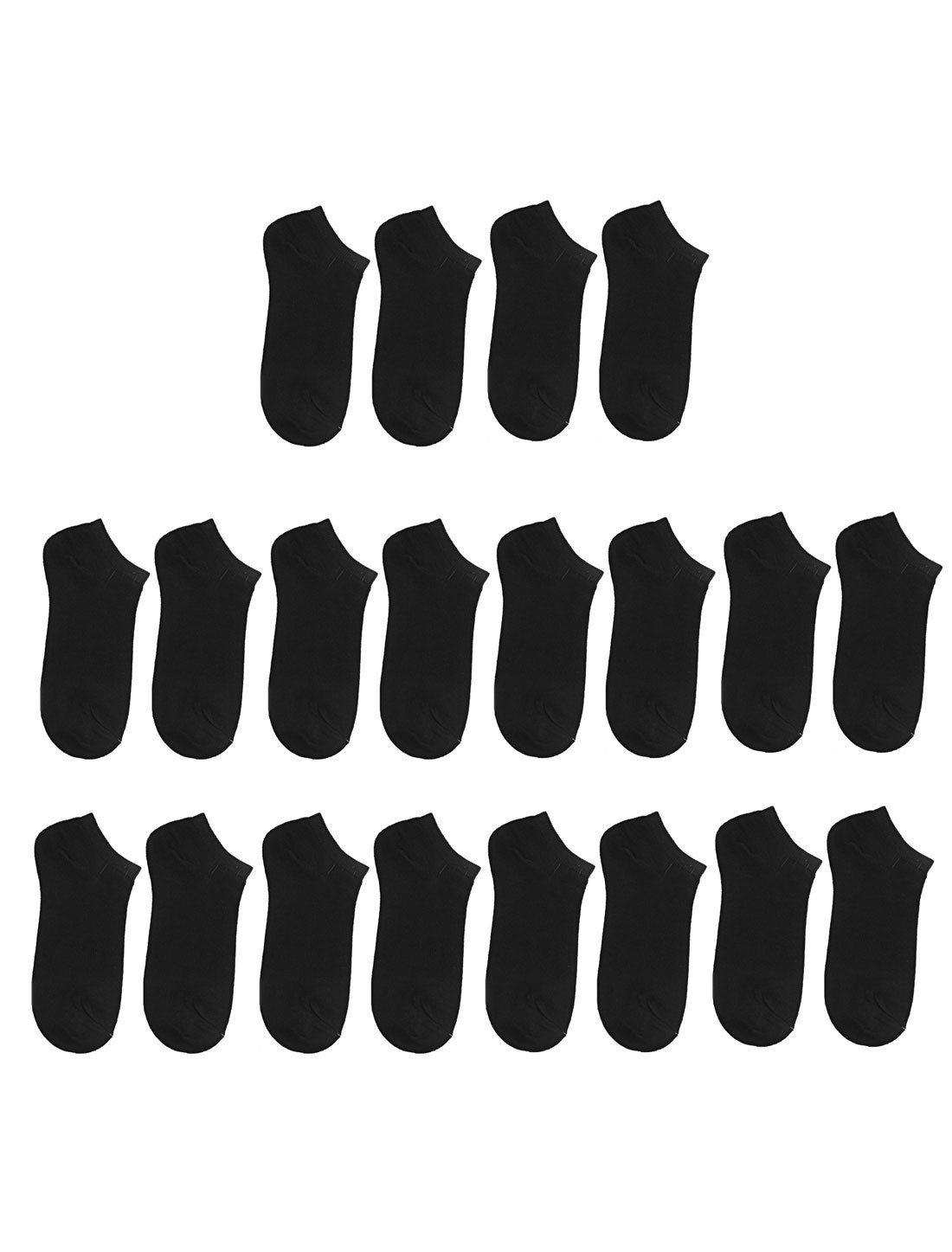 Generic Cotton Blends Woman Stretchy Sports Casual Ankle Socks 10 Pairs Black