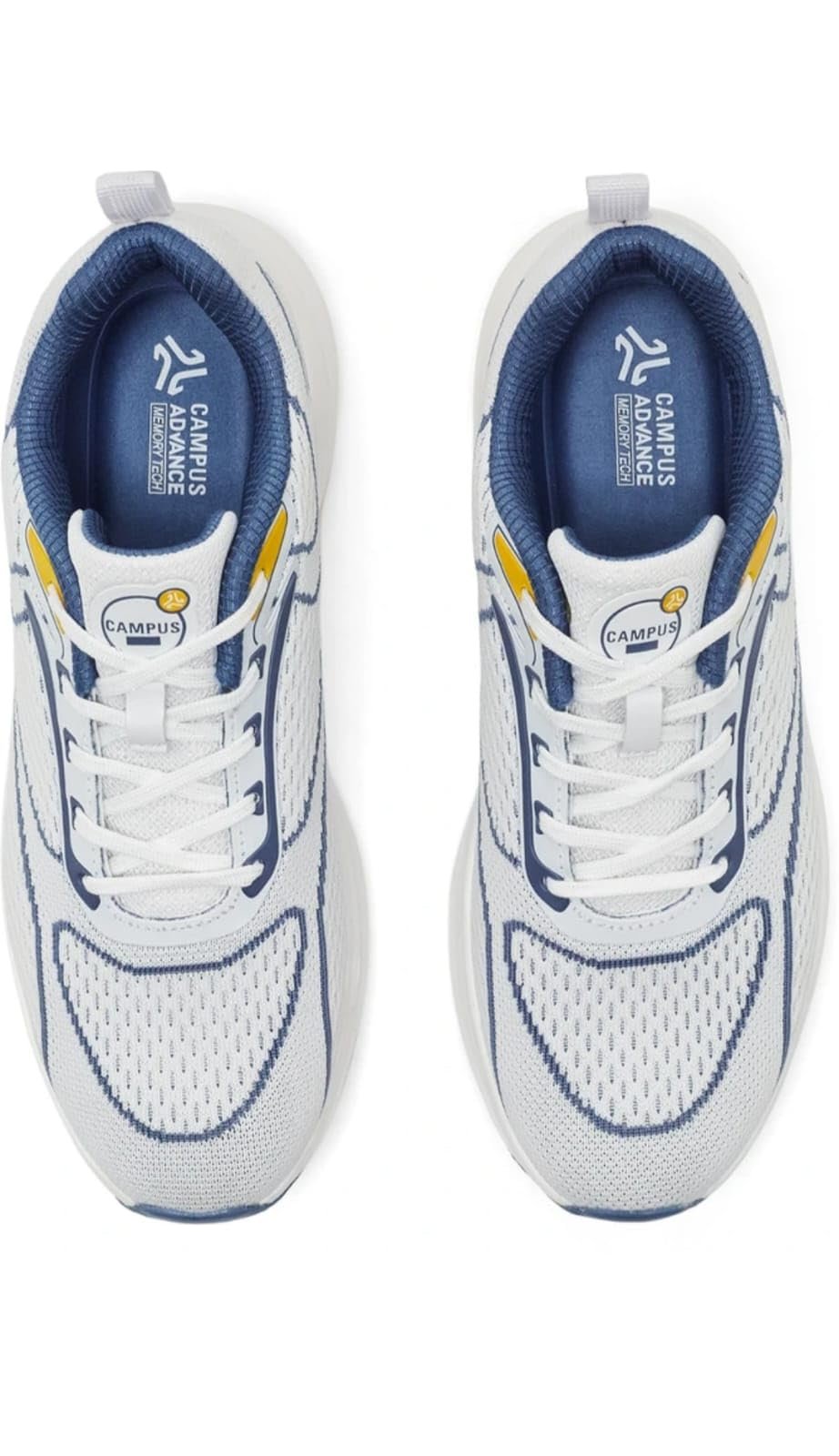 Campus Men's Running Shoes White Blue Mesh Sneakers - Image 5