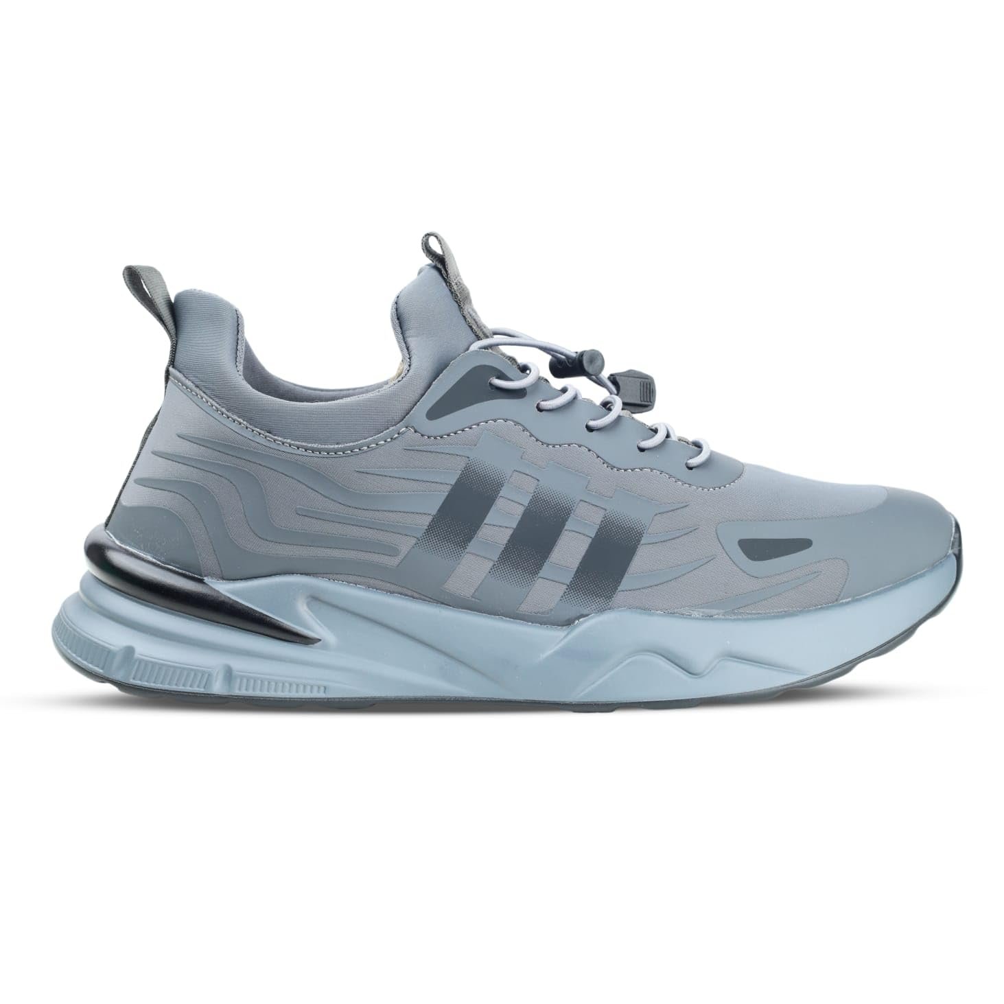 Men's Running Shoes Sports Sneakers with Cushioned Sole, Grey, Size 10