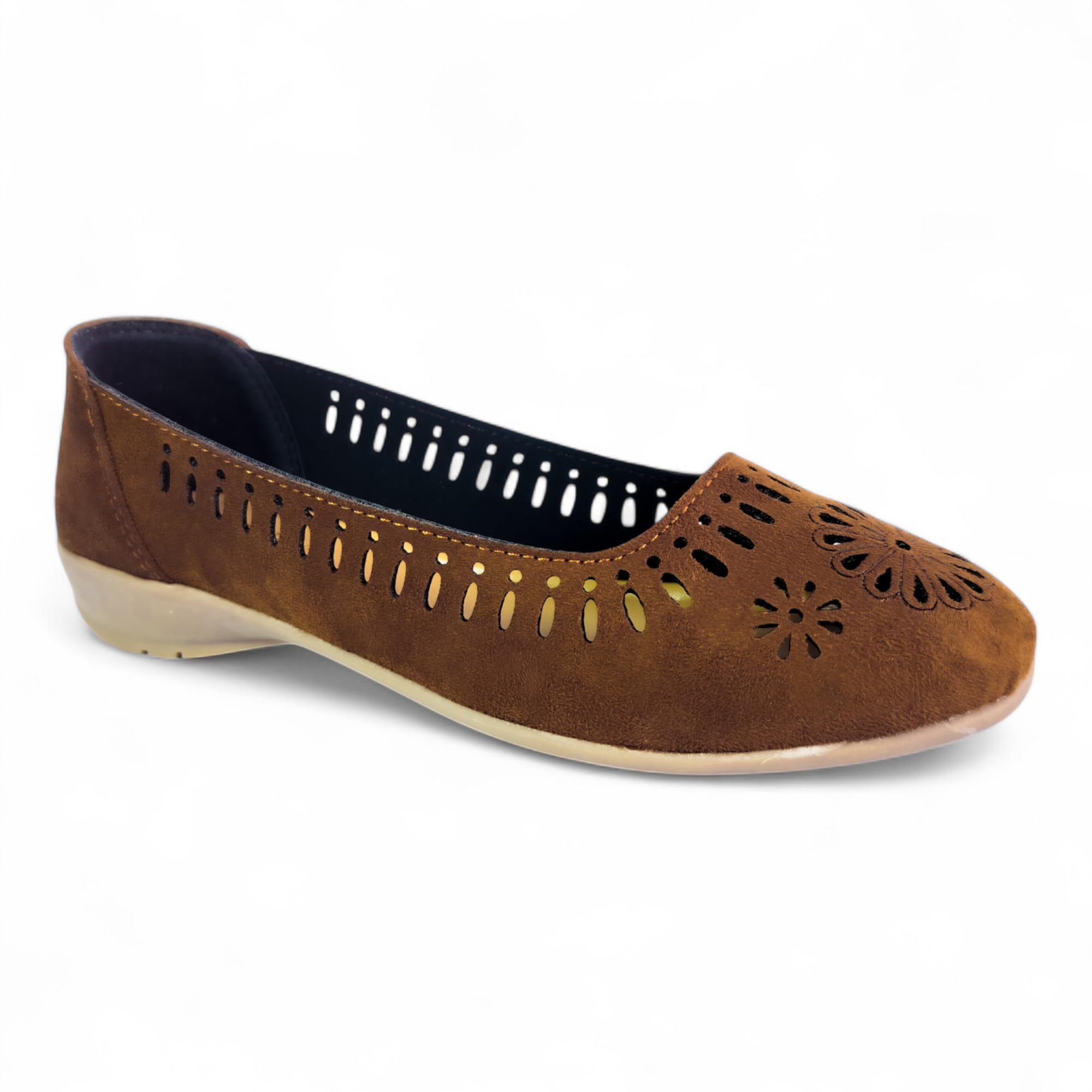 WESTOES Style Fancy Trending Bellies Sandal | Pointed Toe Bellies for Womens and Girls | Most Comfortable & Stylish | Washable & Breathable | TPR High Heel (WLB04-TAN-07)