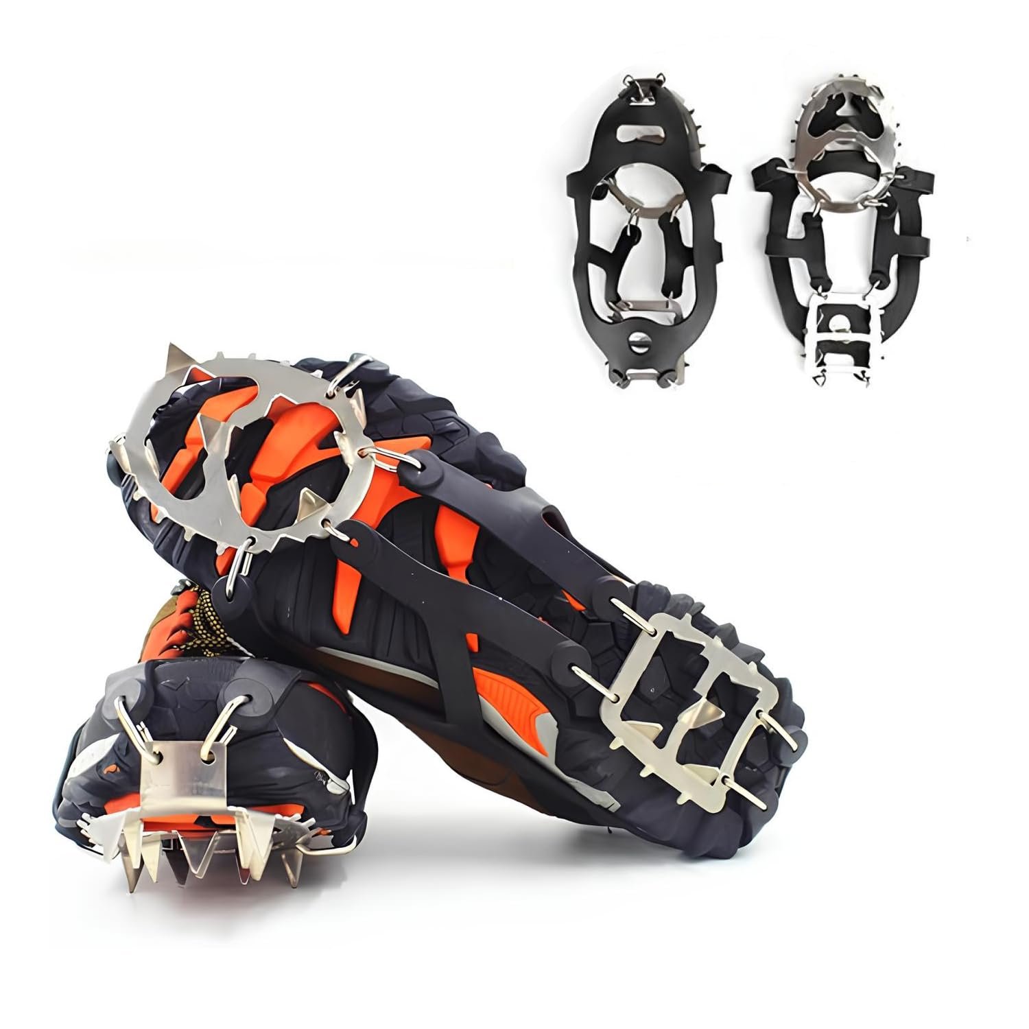 Jungle Theory GripXtreme Ice Crampons – 18 Spike Anti-Slip Shoe Grips for Snow, Ice & Trekking | Steel Cleats for Shoes & Boots | Hiking Accessories for Men & Women