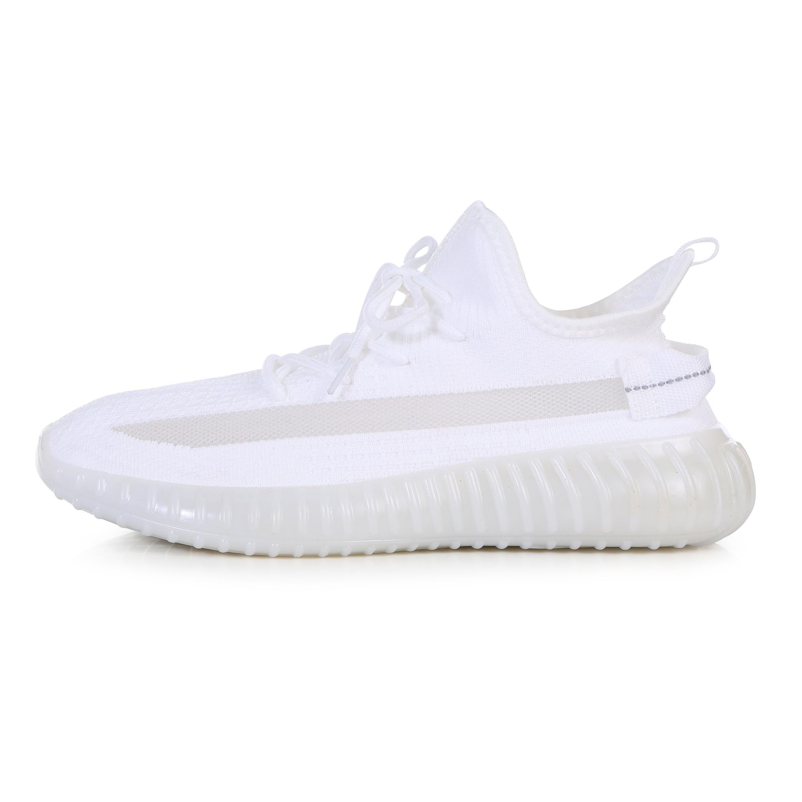 Men's Black Sports Running Shoes | Lightweight Breathable Mesh Sneakers | Lace-Up Casual Walking & Gym Shoes | Anti-Slip Sole Comfortable Footwear for Men | White | UK 7