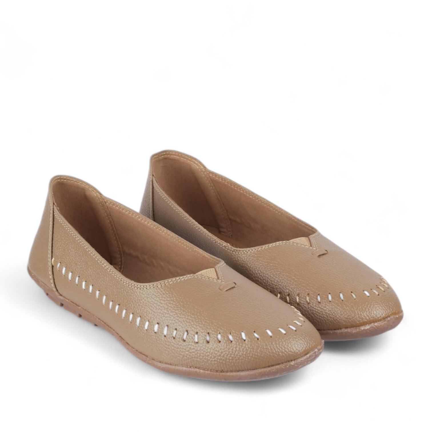 WESTOES Beige Belly Especially for Ladies | Comfortable Platform Heel with Stylish Look | Western Dress Go to Shoes (WB05) (Beige, UK Footwear Size System, Adult, Women, Numeric, Medium, 9)