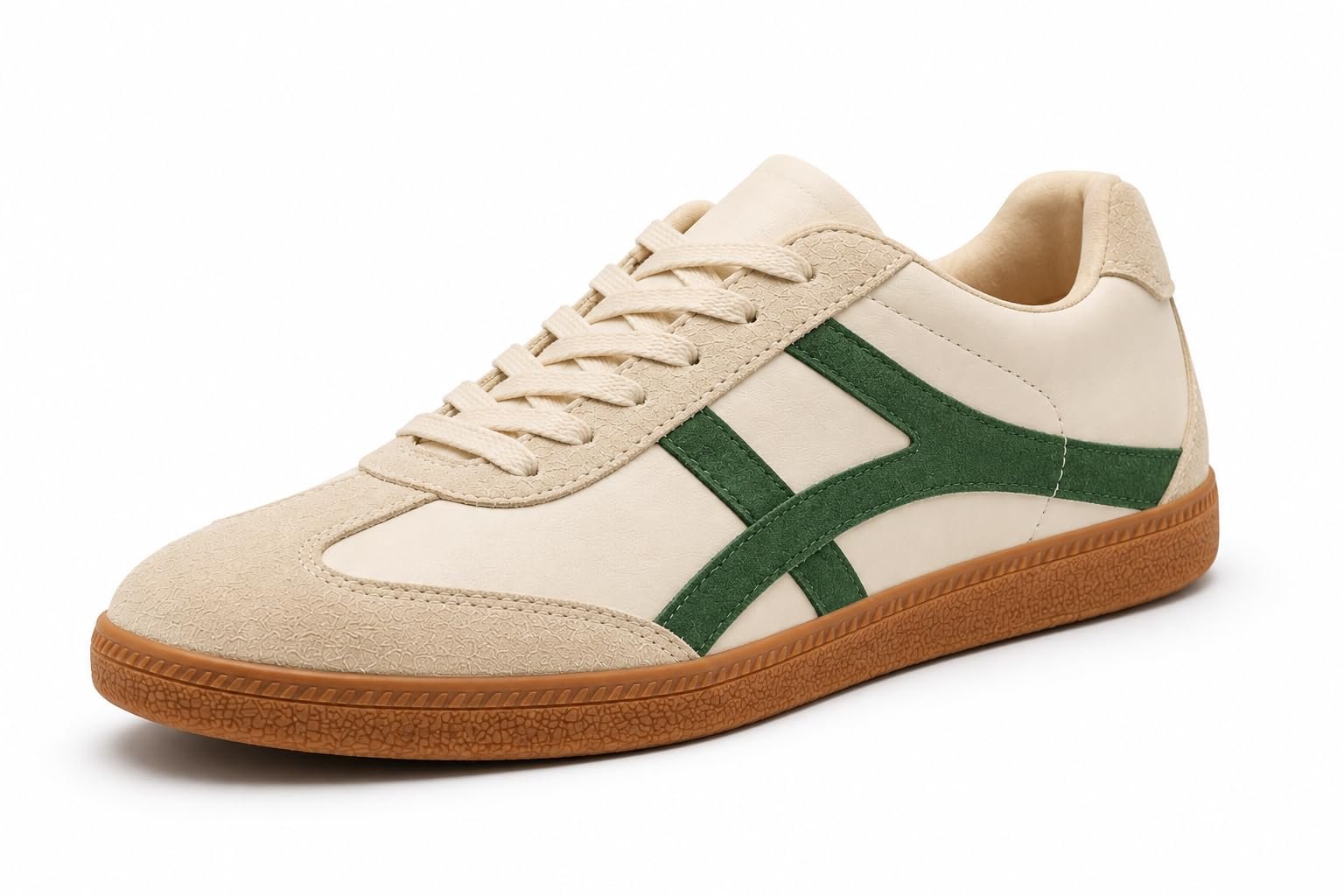 Louis Grey Women's Retro Synthetic Leather Sneakers | Classic Casual Lace-Up Walking Shoes with Anti-Slip TPR Gum Sole & Suede Accents (Green, UK Footwear Size System, Adult, Women, Numeric, Medium, 8)