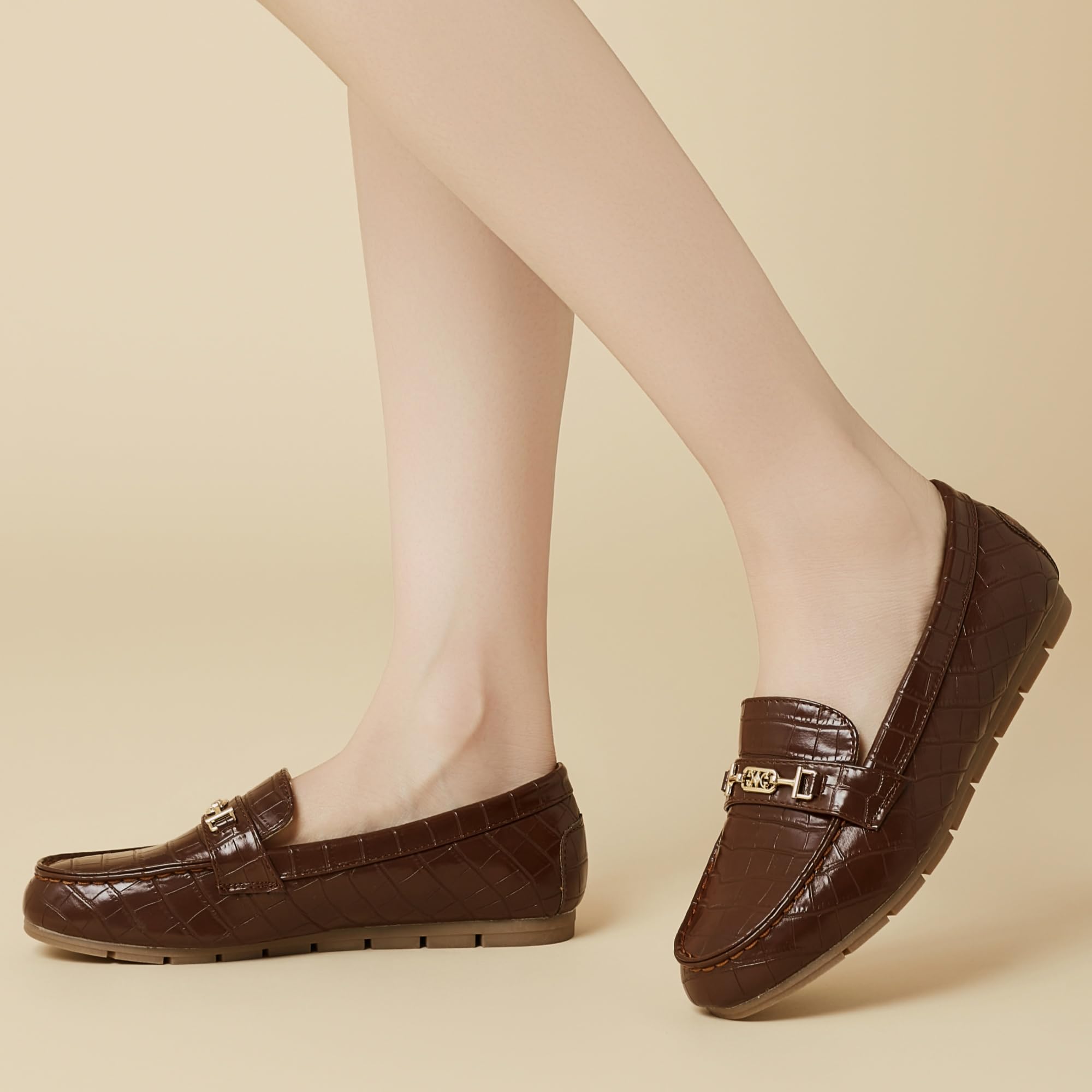 Women's Loafer Shoes Leisure Slip On Work Shoes Comfort Walking Flats, Chocolate, 9.5 - Image 5