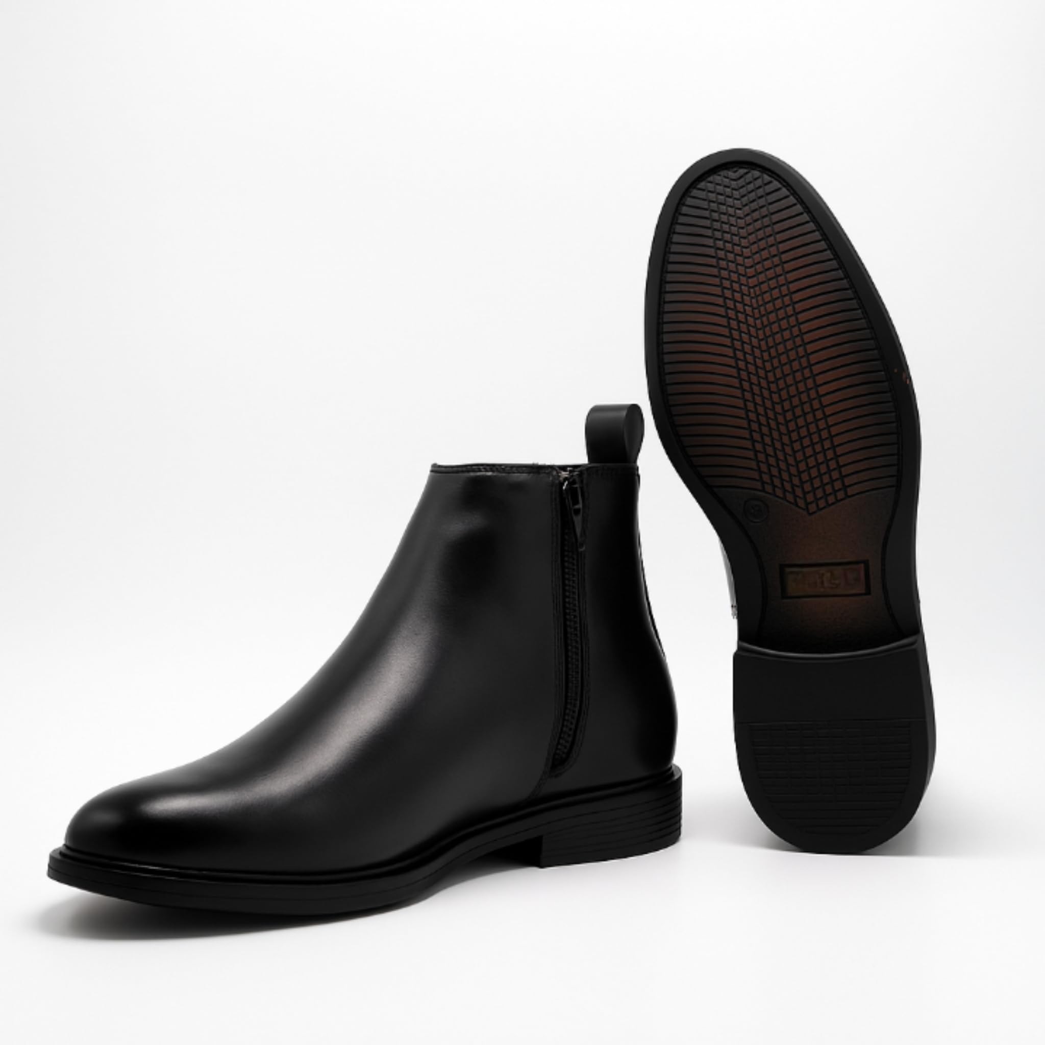 Men's Styles Synthetic Leather Chelsea Boots, Classic Zip-Up Ankle Shoes, Formal & Casual for All-Day Comfort (Black, UK Footwear Size System, Adult, Men, Numeric, Medium, 8) - Image 3