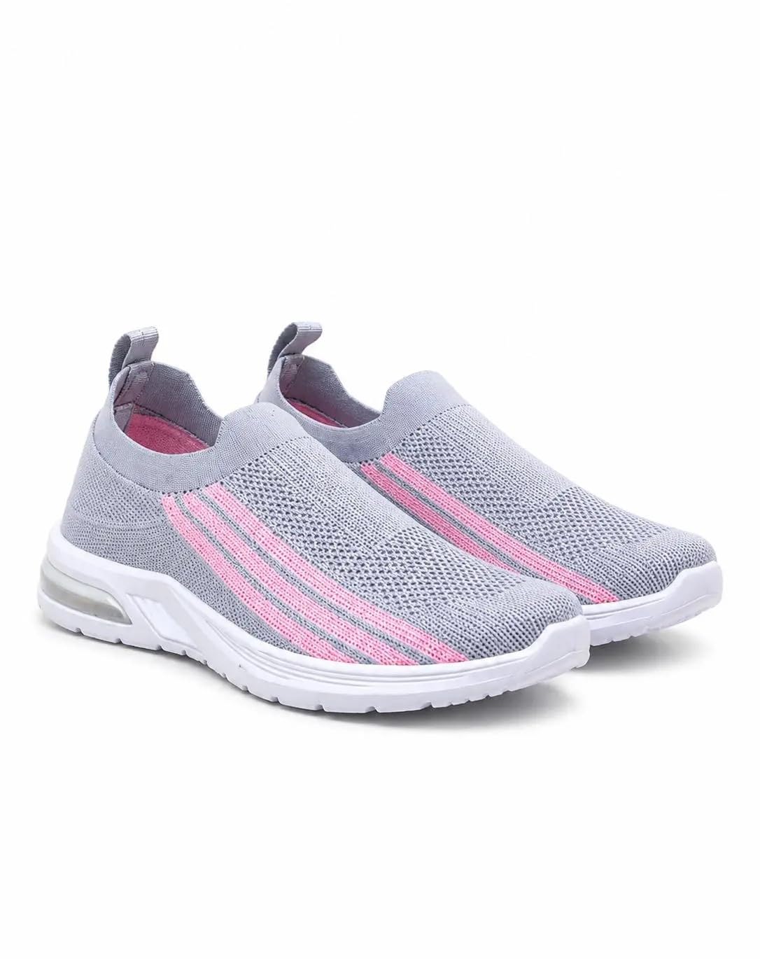 Women Slip On Sports Shoes | Lightweight Breathable Walking & Running Grey