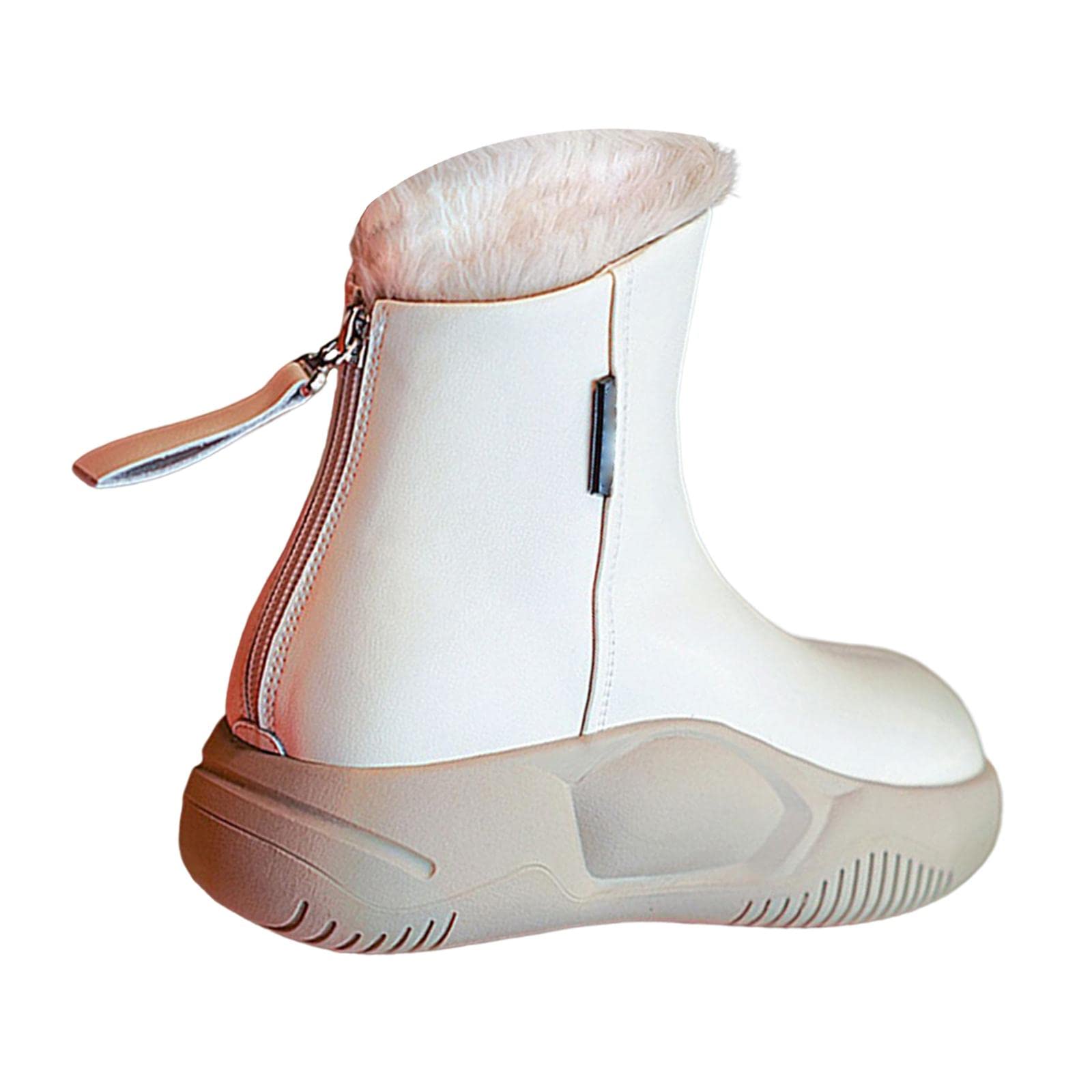 ZOOMELLA Women's Winter Snow Boot Soft Plush Thick Soled for Climbing Fishing Outdoor 39 Beige
