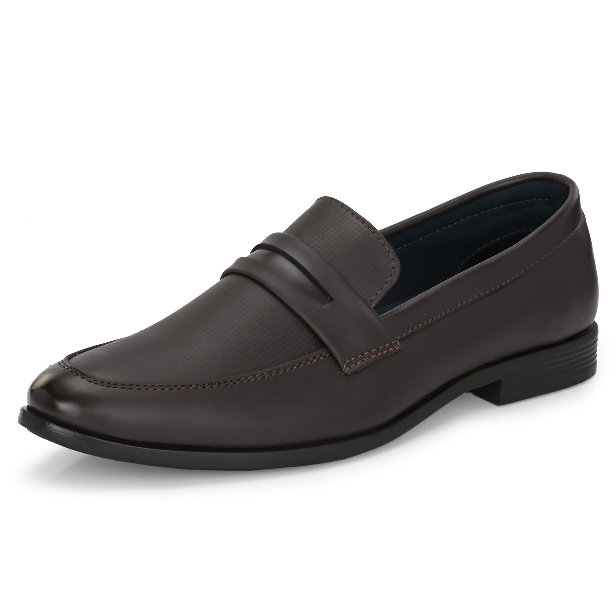 Formal Shoes for Men | Slip-On Dress Shoes with Cushioned Insole | Comfortable & Stylish Non Lace-Up Design for Office (9703)