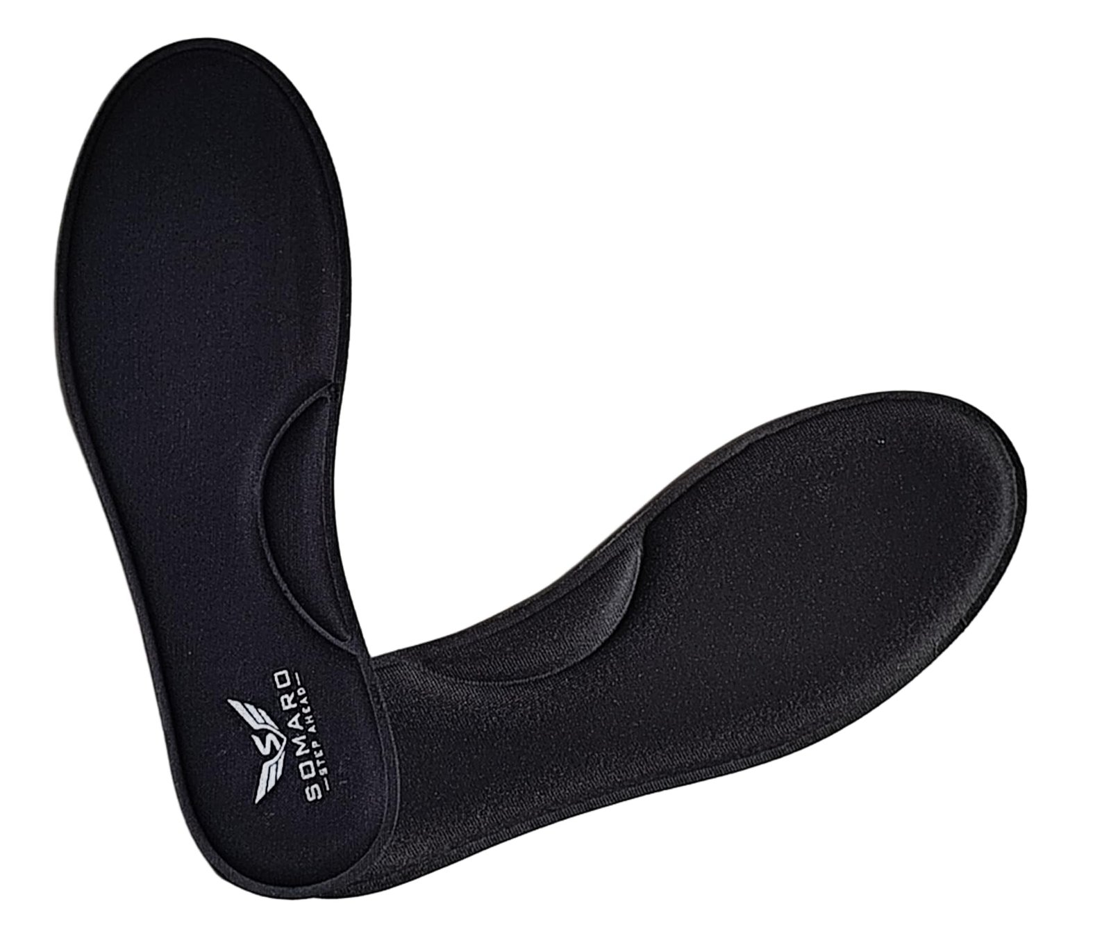 Somaro Memory Foam Shoe Insoles for Men and Women | Soft Cushioned Inserts for Long Standing and Walking | Supports Heel and Arch | Shock Absorbing | Moisture Absorbing | Lightweight Washable Insoles for All Shoes | 3 Pair | Black | Size 9 - Image 3
