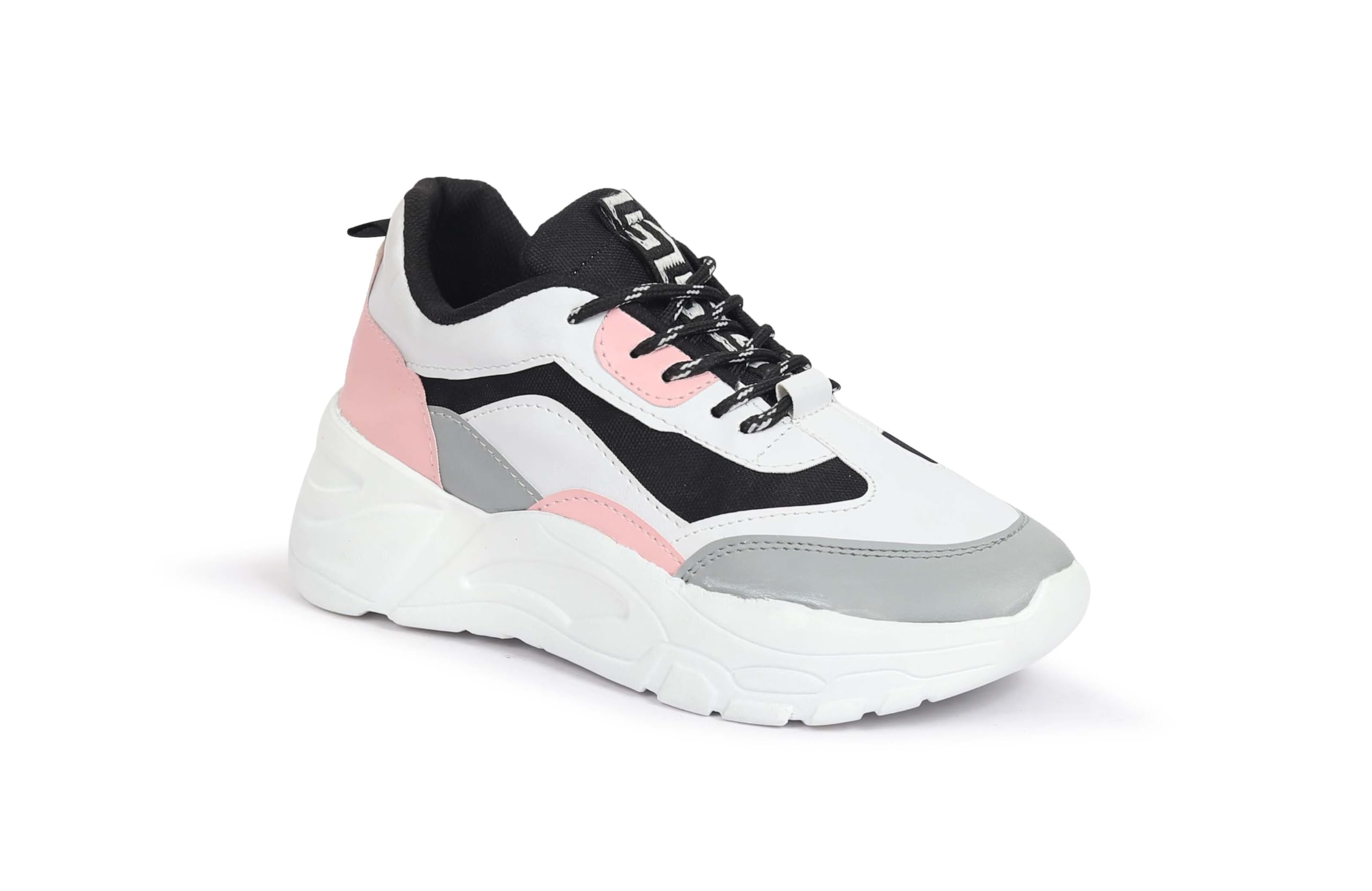 JEMPA Lightweight Breathable Casual Sports Shoes with Cushioned Sole for Girls (SNE-02-Multicolor-6)