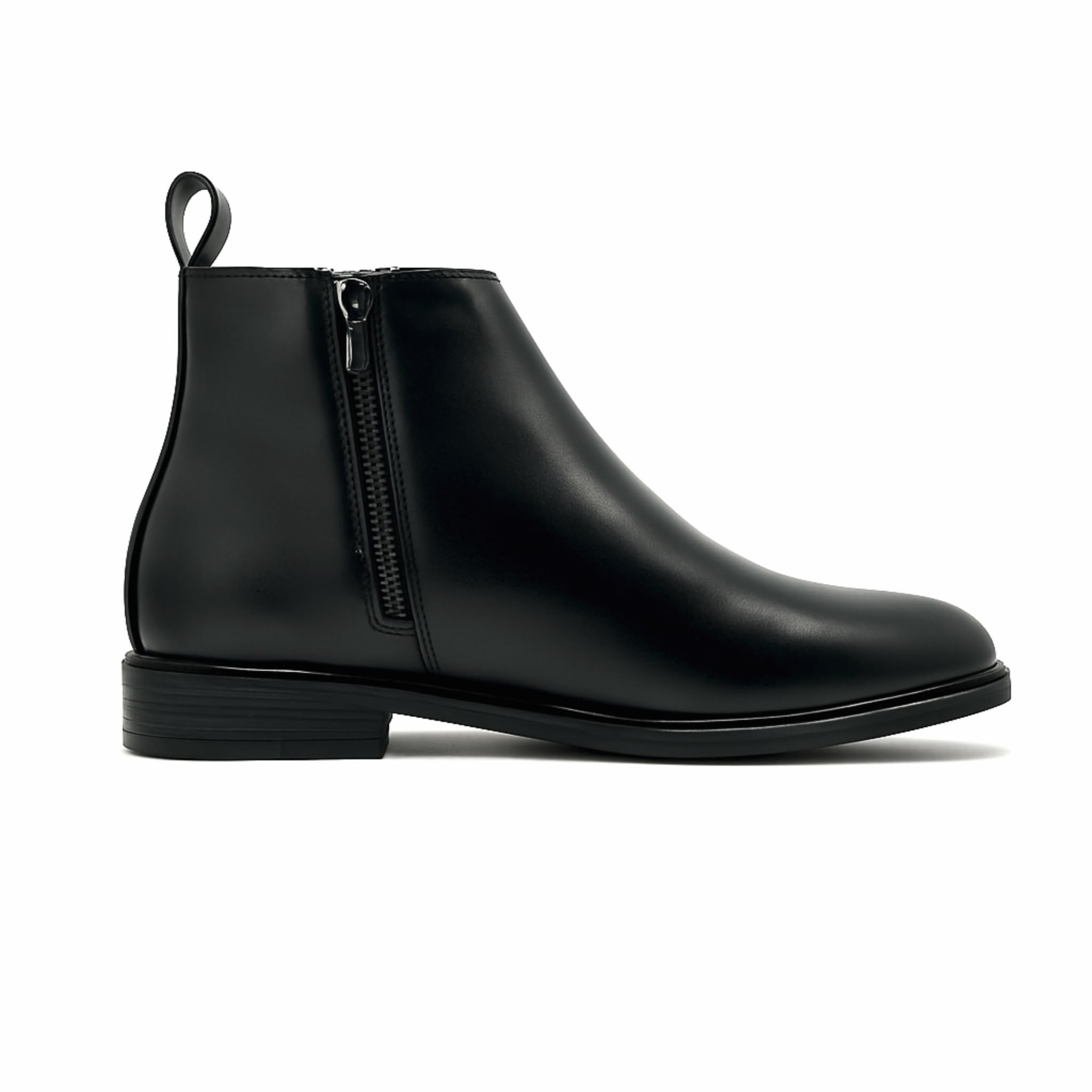 Men's Styles Synthetic Leather Chelsea Boots, Classic Zip-Up Ankle Shoes, Formal & Casual for All-Day Comfort (Black, UK Footwear Size System, Adult, Men, Numeric, Medium, 8) - Image 2