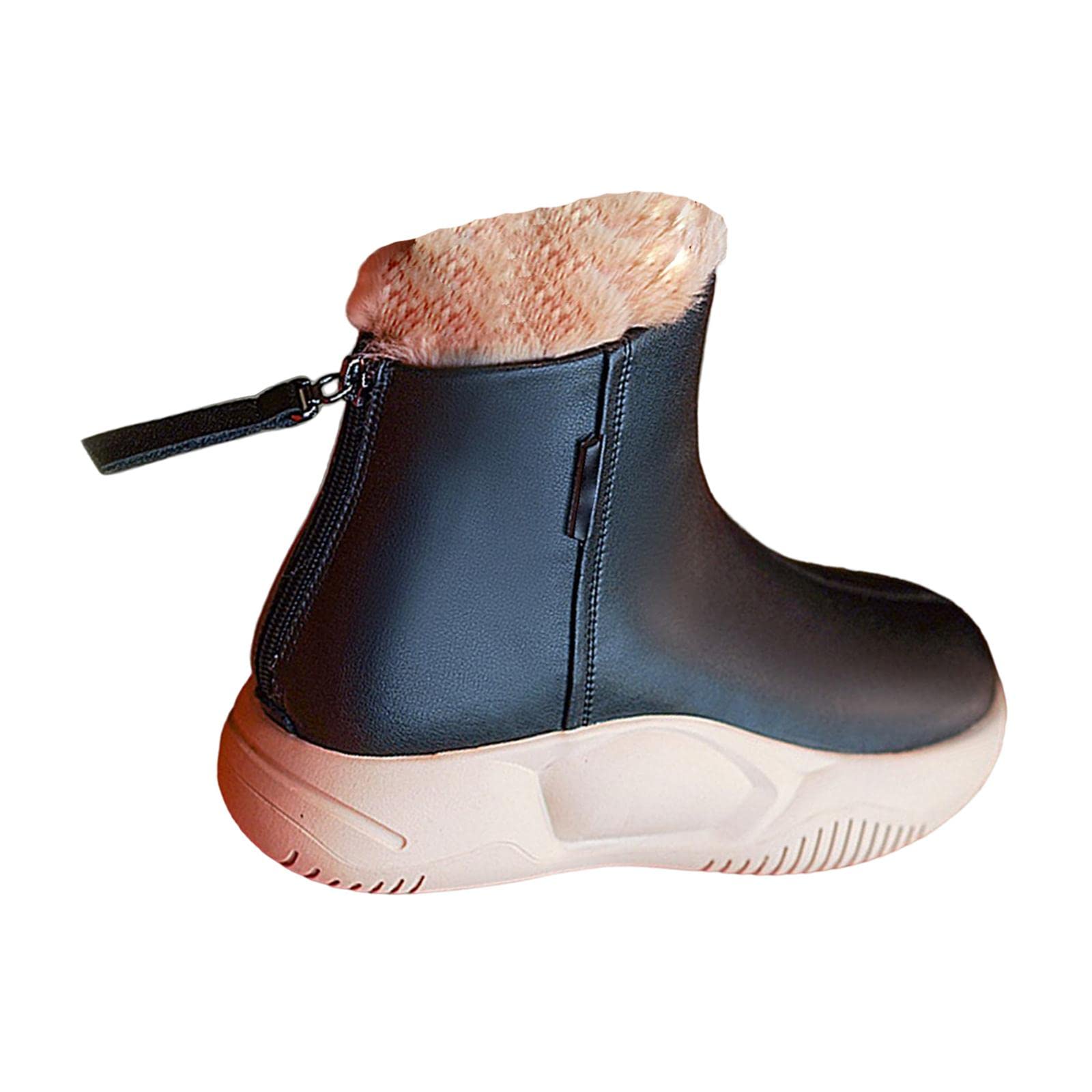 ZOOMELLA Women's Winter Snow Boot Soft Plush Thick Soled for Climbing Fishing Outdoor 40 Black