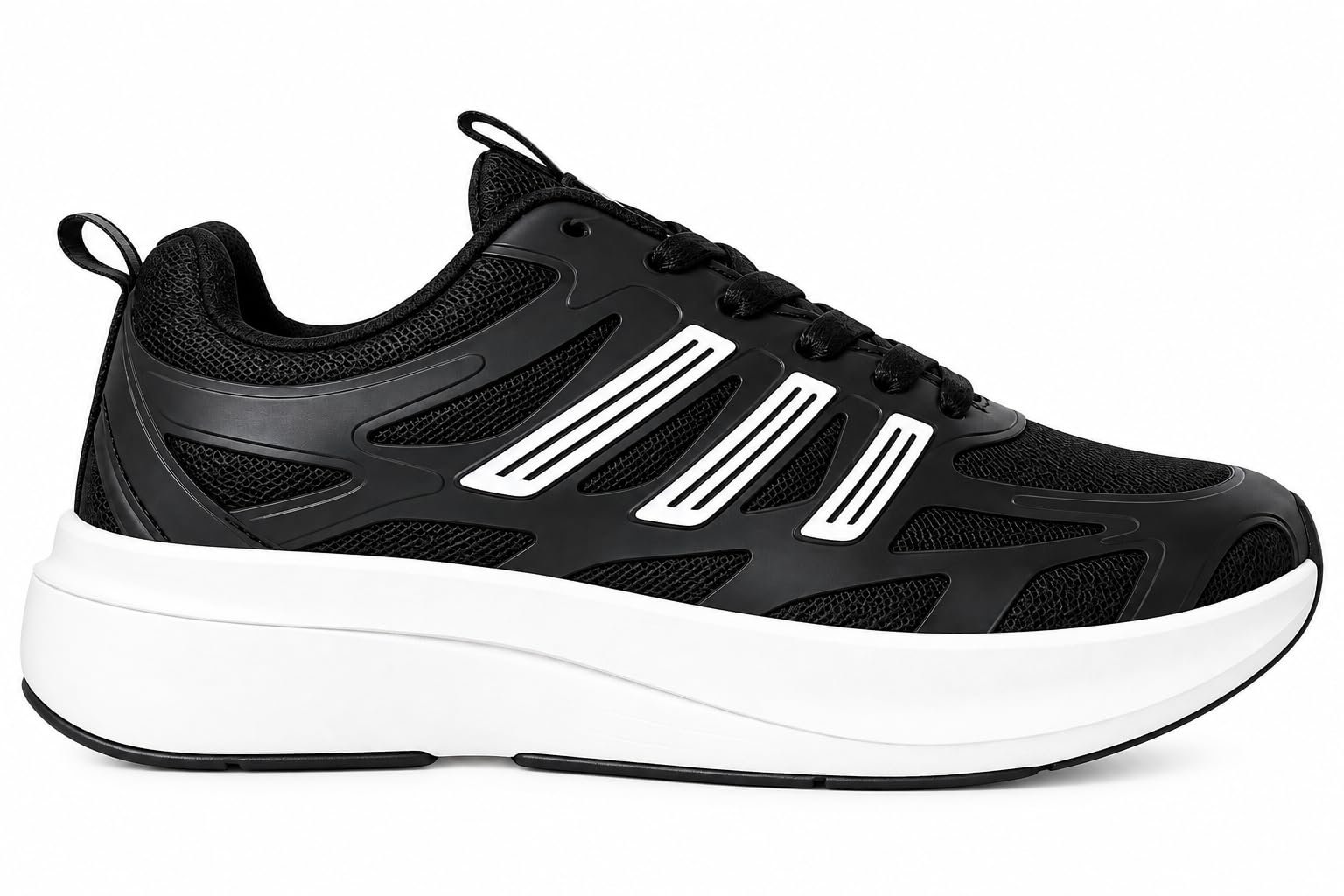 Men's Running Shoes | Lightweight Sports Shoes for Men with Breathable Mesh Upper, Cushioned Sole & Non-Slip Outsole for Running, Walking & Gym Black