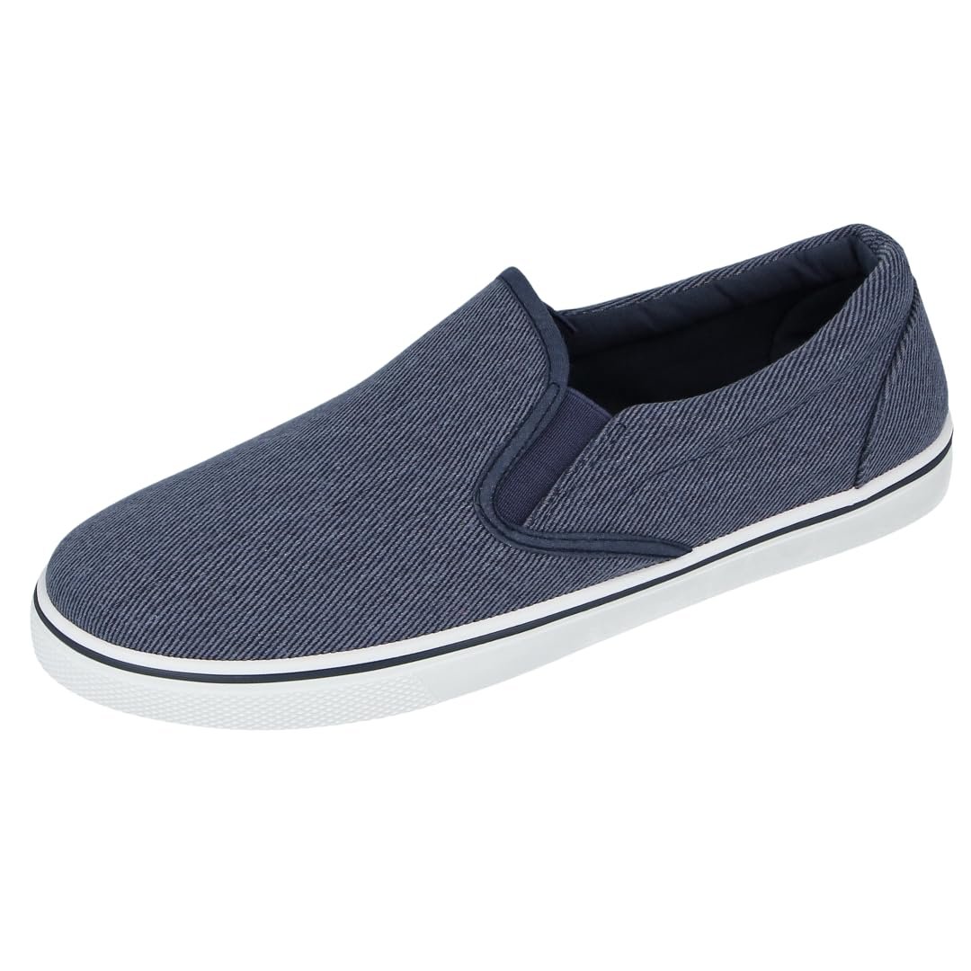 Men's Slip On Canvas Summer Shoes, Blue Jean Bleu