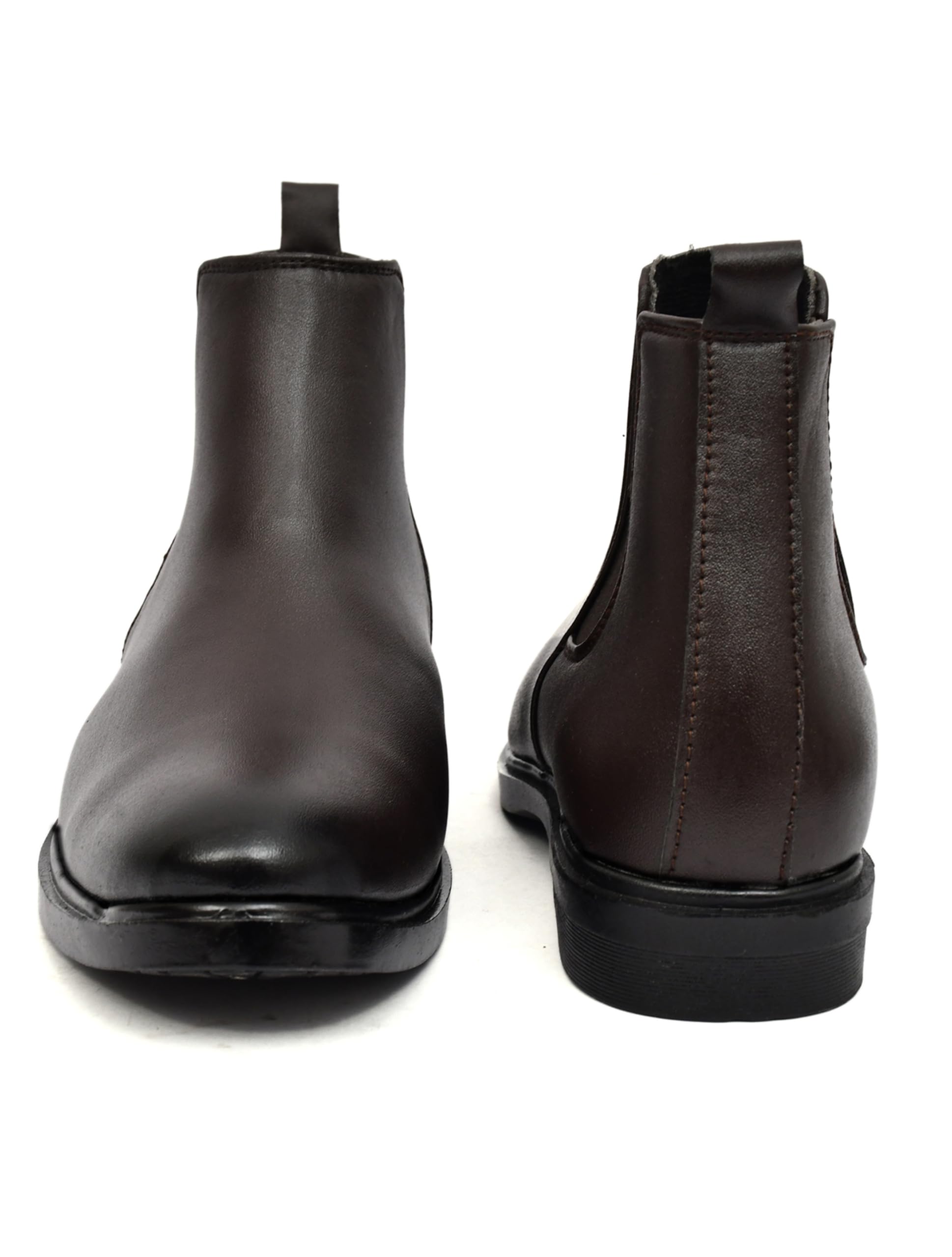 Nandu Boot House Men's Brown Slip On Fashion Chelsea Boots | High Tops, Soft Cushioned Insole, Comfortable Fit, Trendy, Stylish Boots 08 (UK/INDIA) - Image 5