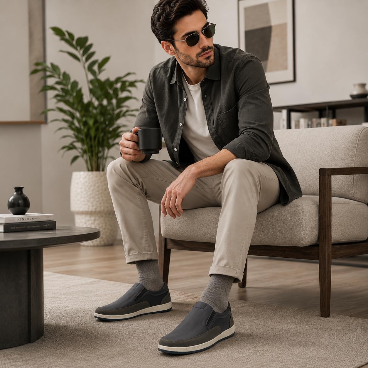 Mens Casual Shoes 3392-04_Black_8 - Image 3