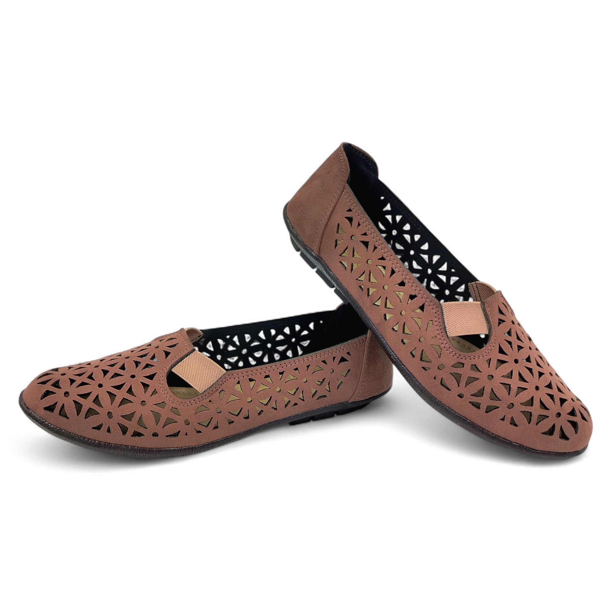 WESTOES Unique Stylish Belly for Ladies | Extra Soft Cushion for Pain-Free & Comfort for All-Day (WLB-03) (Peach, UK Footwear Size System, Adult, Women, Numeric, Medium, 7)