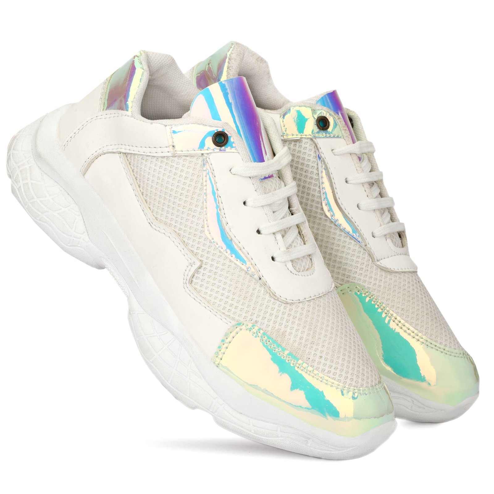 Women's White Synthetic Sports Shoes 06 UK/India