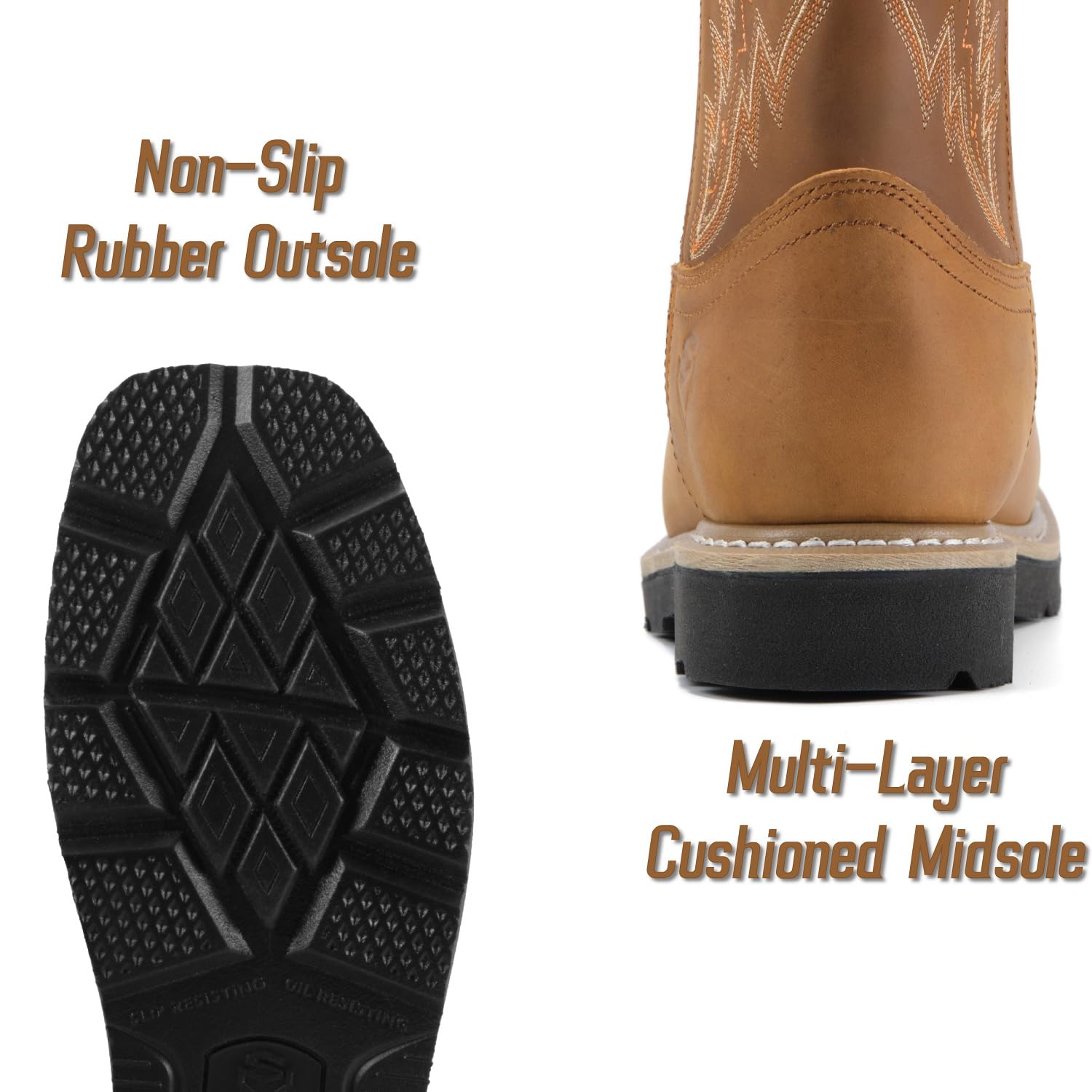 Men's Waterproof Western Cowboy Boots-Soft/Steel Toe - Image 5