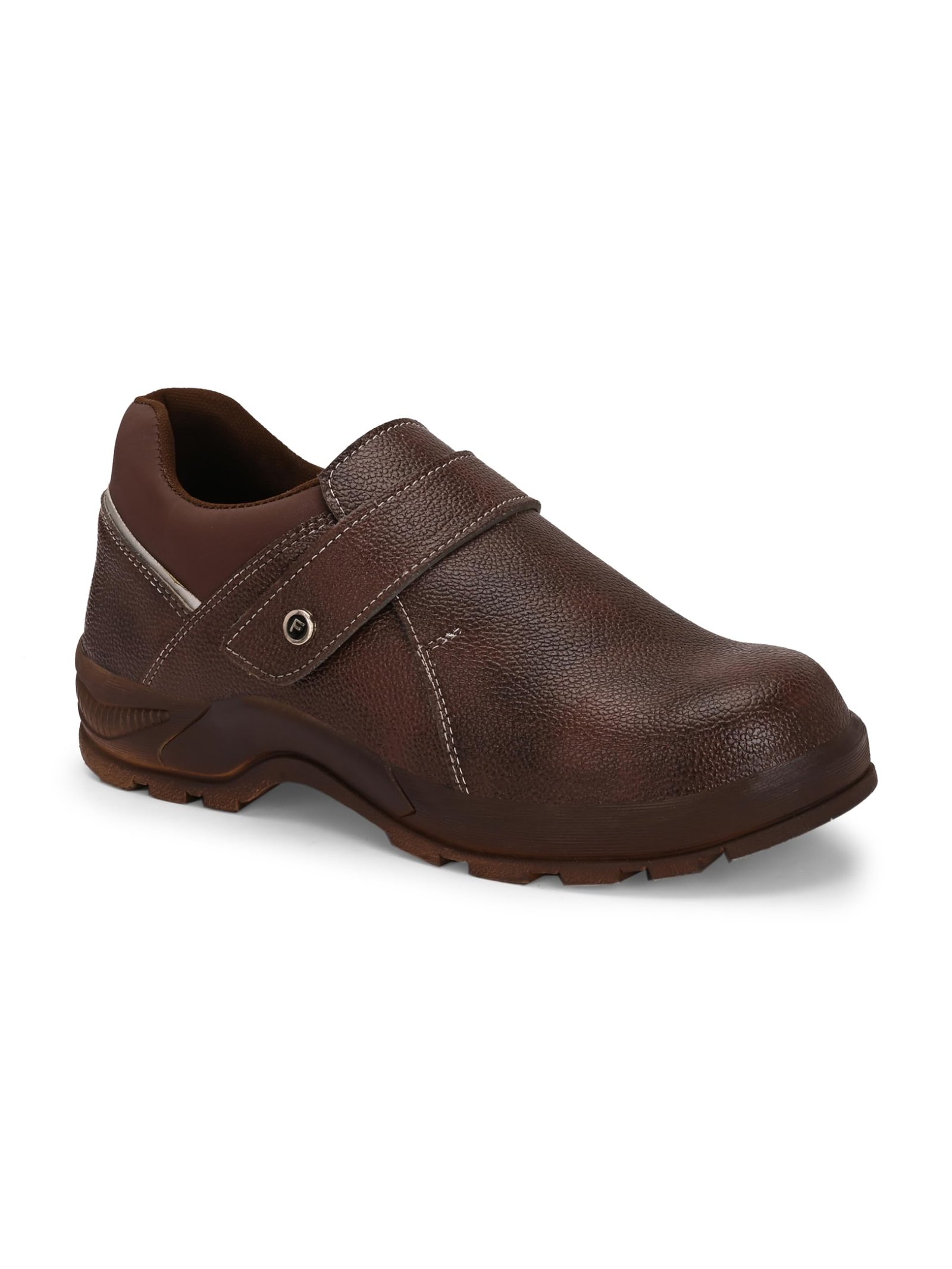 Steel Toe Safety Shoes for Men|Comfortable Construction & Factory Safety Shoes|Brown|F-11-BROWN1,Size 7