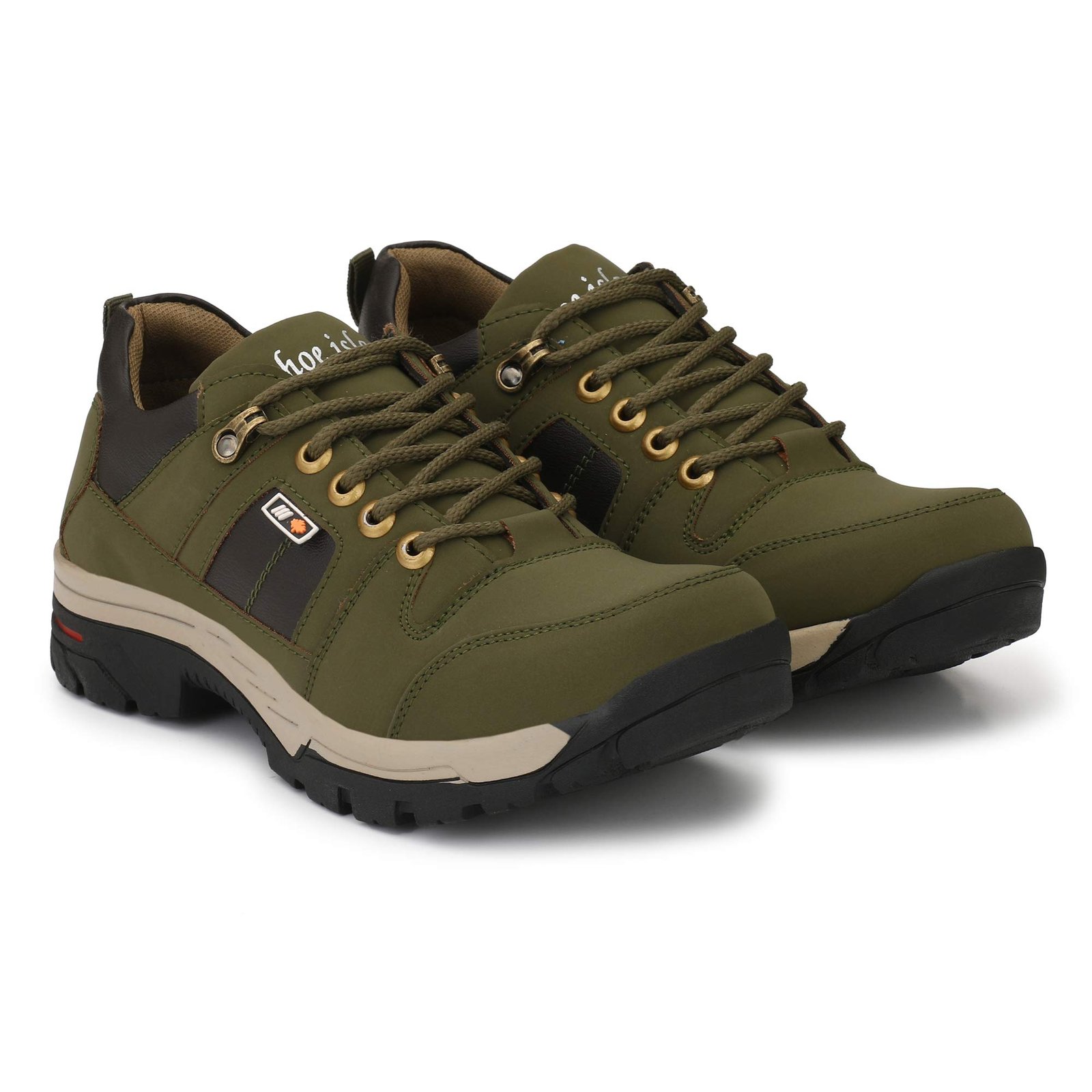 Military Green Leatherette Tough Heavy Duty Ankle Length Casual Boots Shoe Island for Men (BUN724-AZ), Size 9 UK/India - Image 2