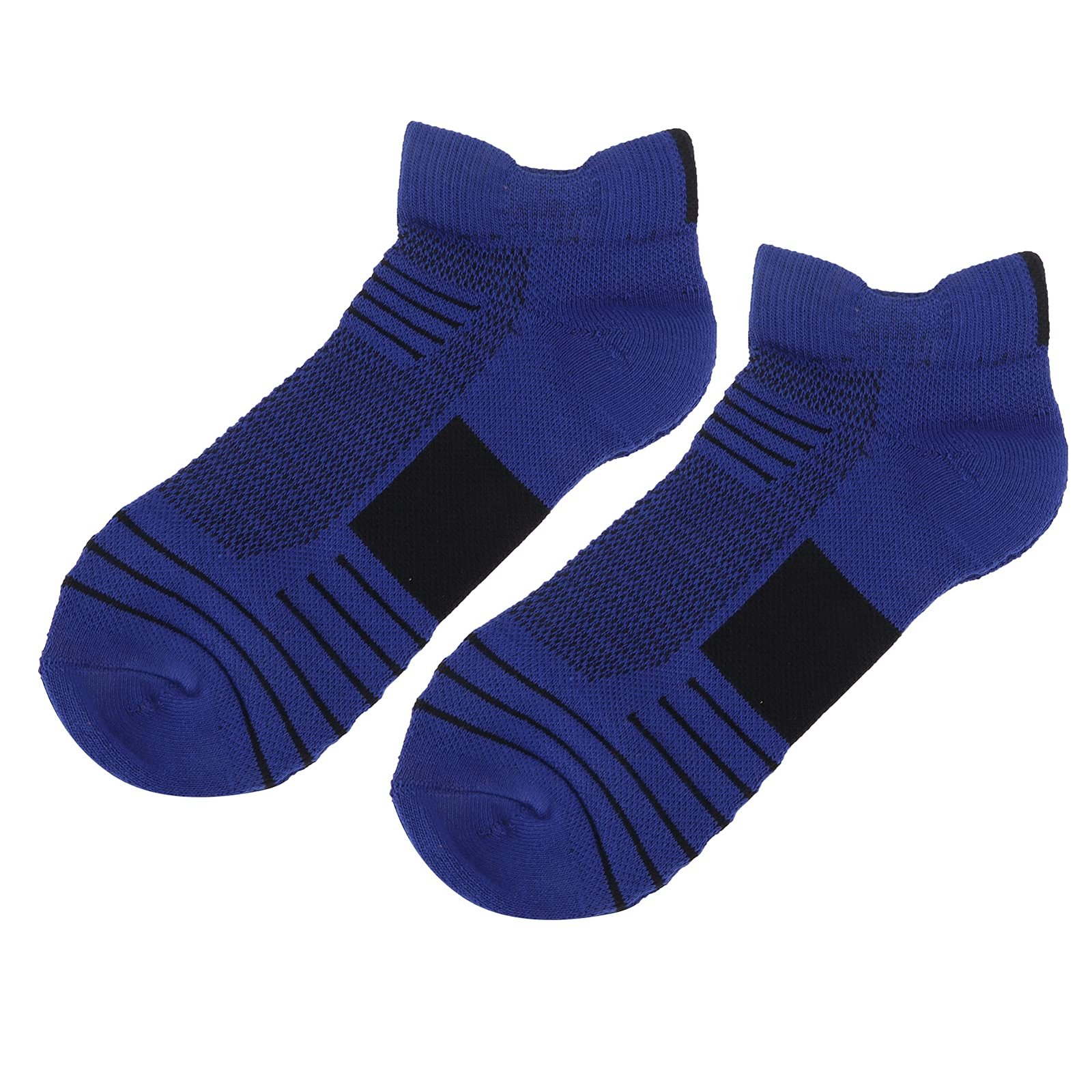 Generic Combed Cotton Socks, Comfortable Soft Moisture Absorption Running Sock for Sports(Blue Black) |
