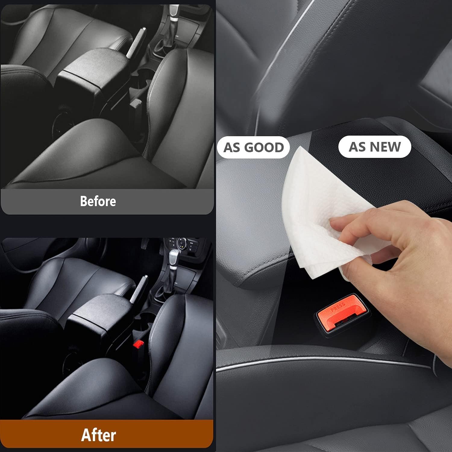 Leather Care Wipes - Restore, Protect, and Shine - For Car seat cover, Shoes, Home Leather Sofa, Leather Jacket, All-in-One Cleaning Solution - (Piece of 80) in 1 Packet (2) - Image 3