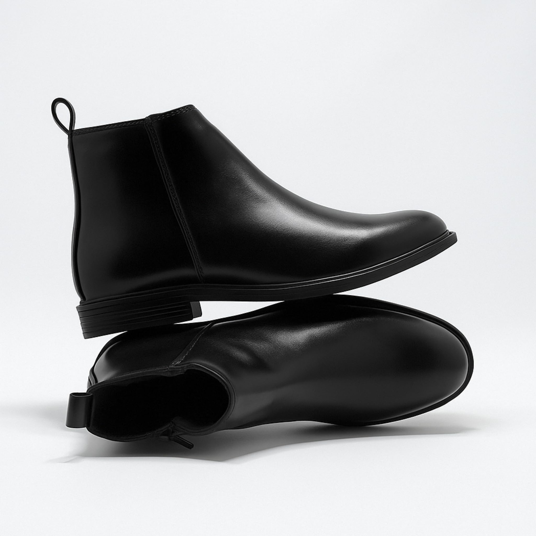 Men's Styles Synthetic Leather Chelsea Boots, Classic Zip-Up Ankle Shoes, Formal & Casual for All-Day Comfort (Black, UK Footwear Size System, Adult, Men, Numeric, Medium, 8) - Image 7