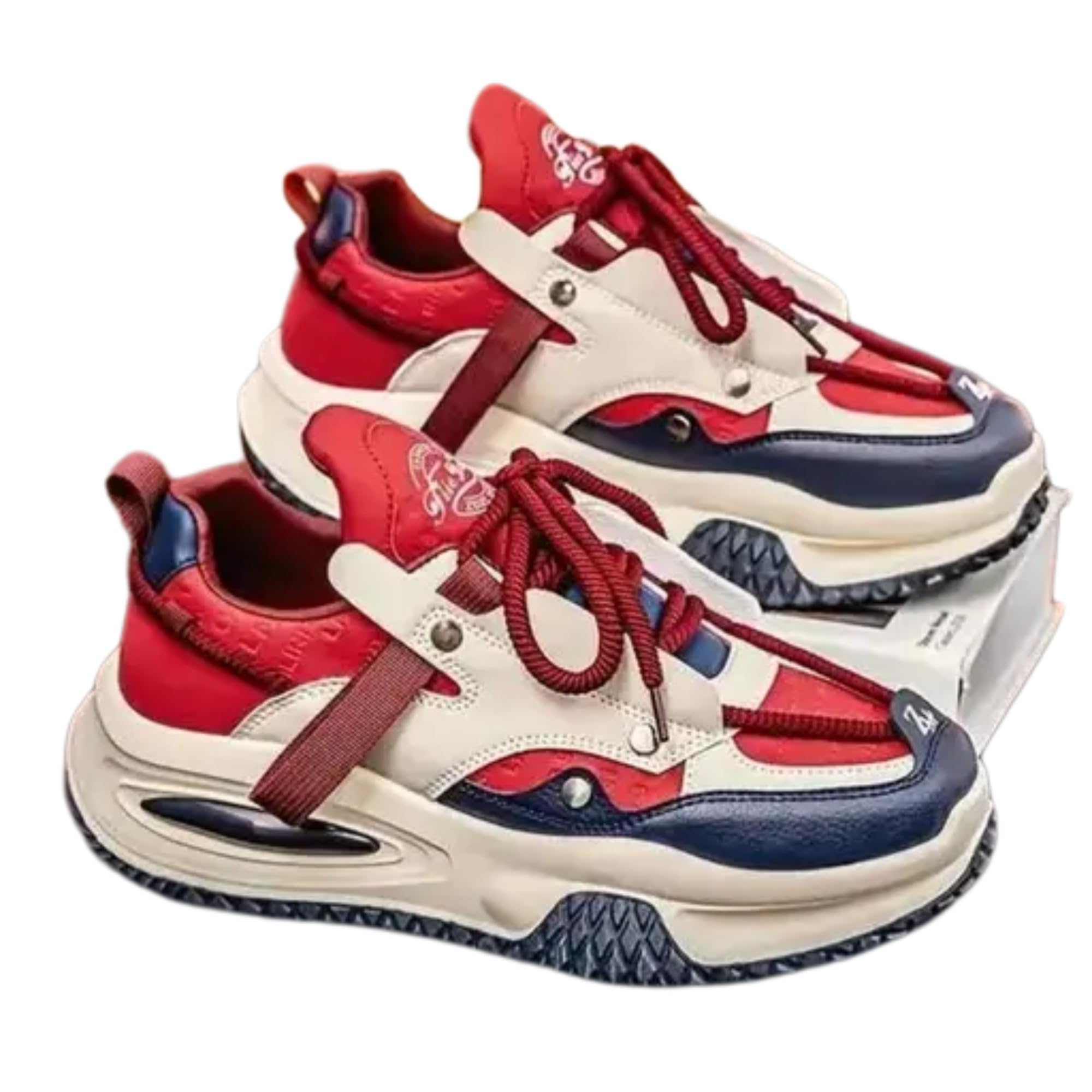 Men's Casual Shoes | Stylish Comfortable Lightweight Lace-Up Shoes for Men Red| Suitable for Walking, Office & Casual Outings|7_107