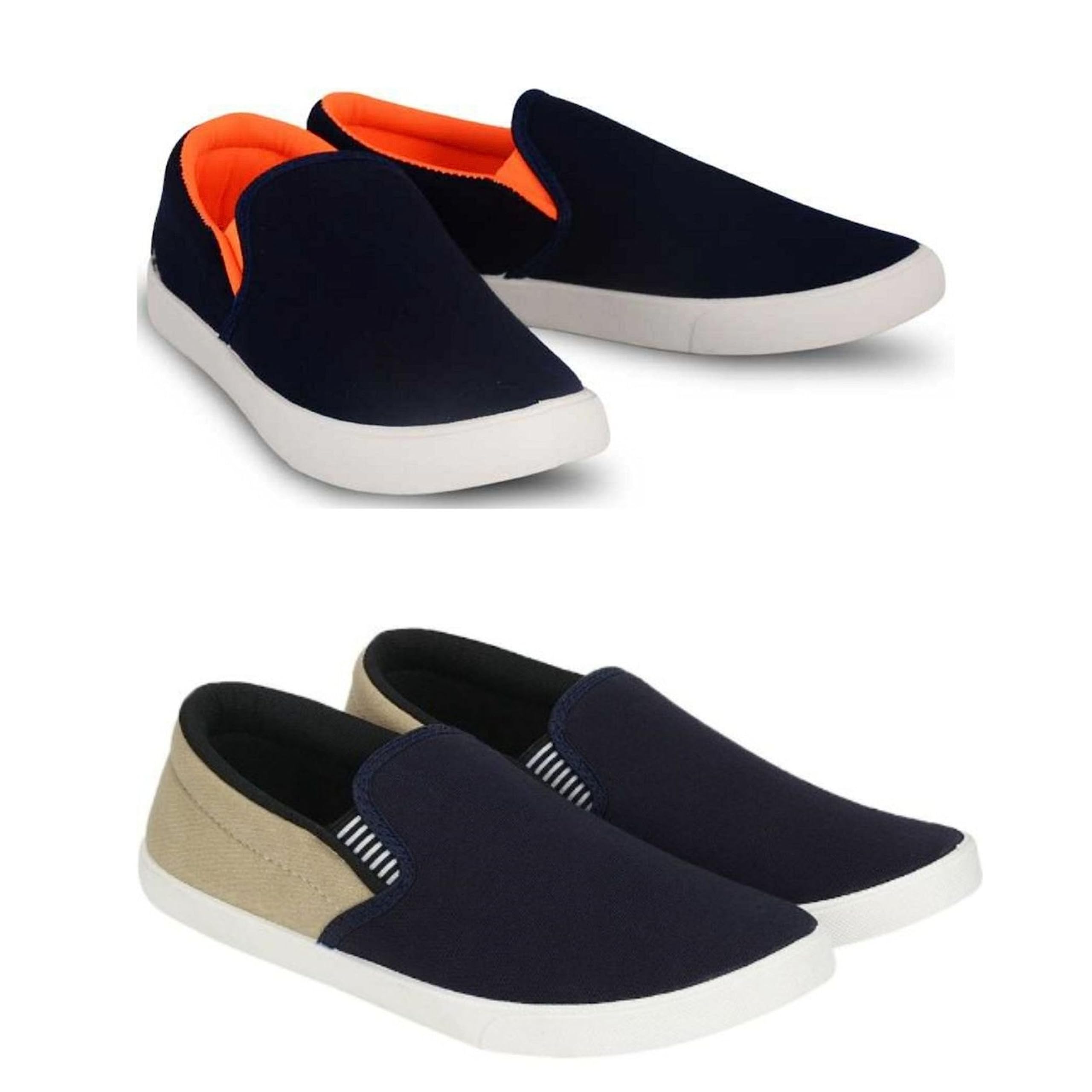 Lightweight Stylish and Trendy Walking Shoes Walking Shoes for Men Pack of 2 Beige Orange