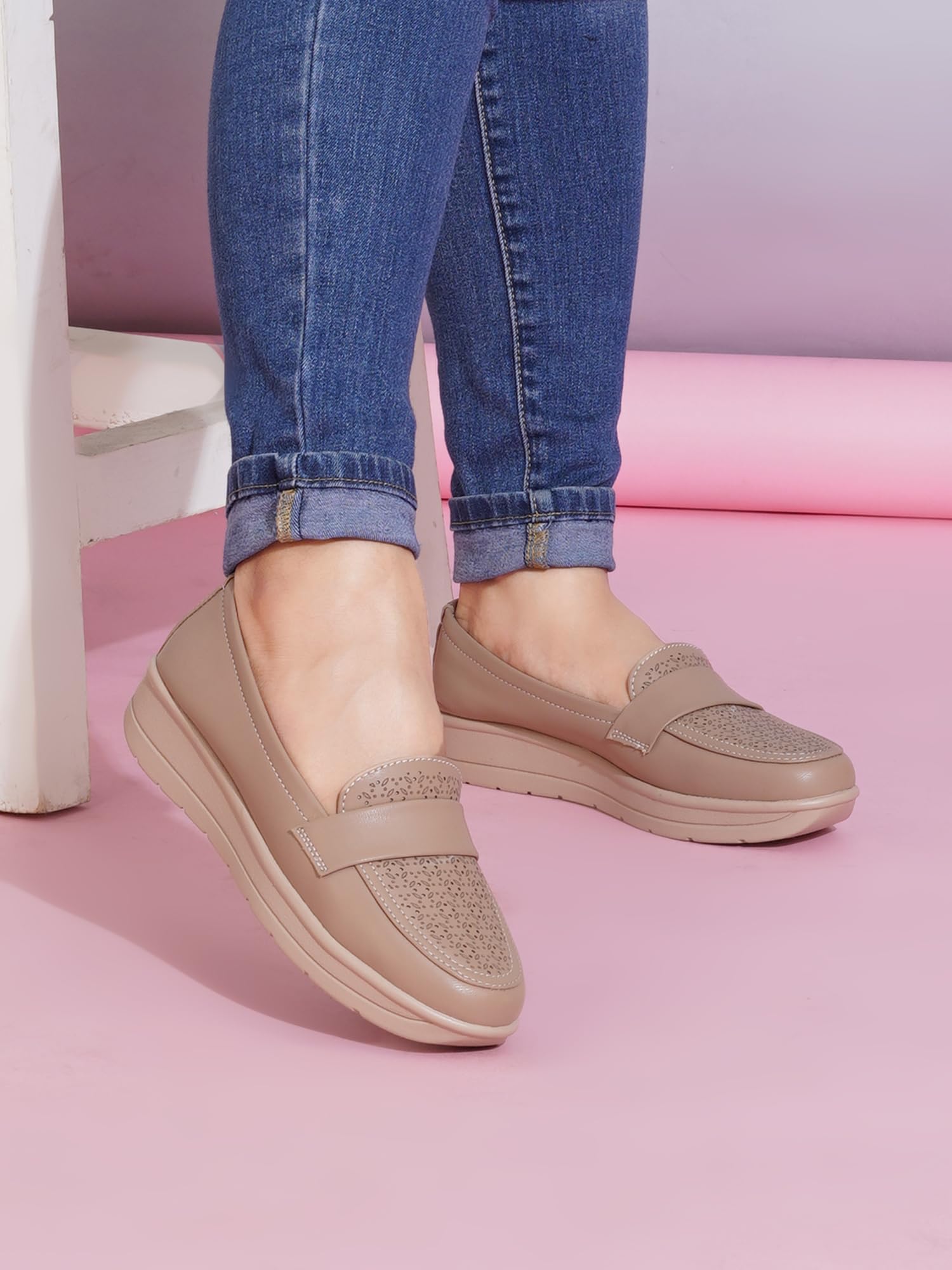 Elegant Synthetic Slip-On Loafers for Women & Girls | Comfort Office Casual Walking Travel Lightweight Shoes - Image 3