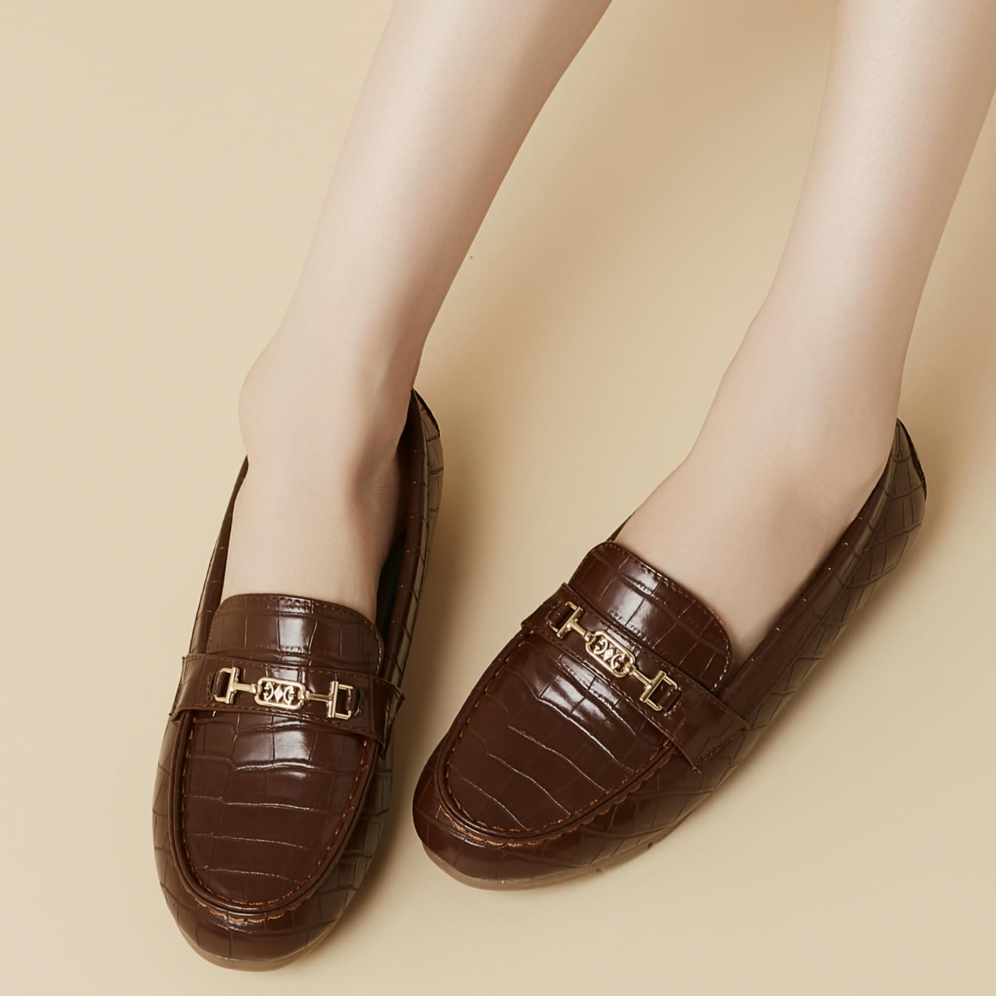 Women's Loafer Shoes Leisure Slip On Work Shoes Comfort Walking Flats, Chocolate, 9.5 - Image 7