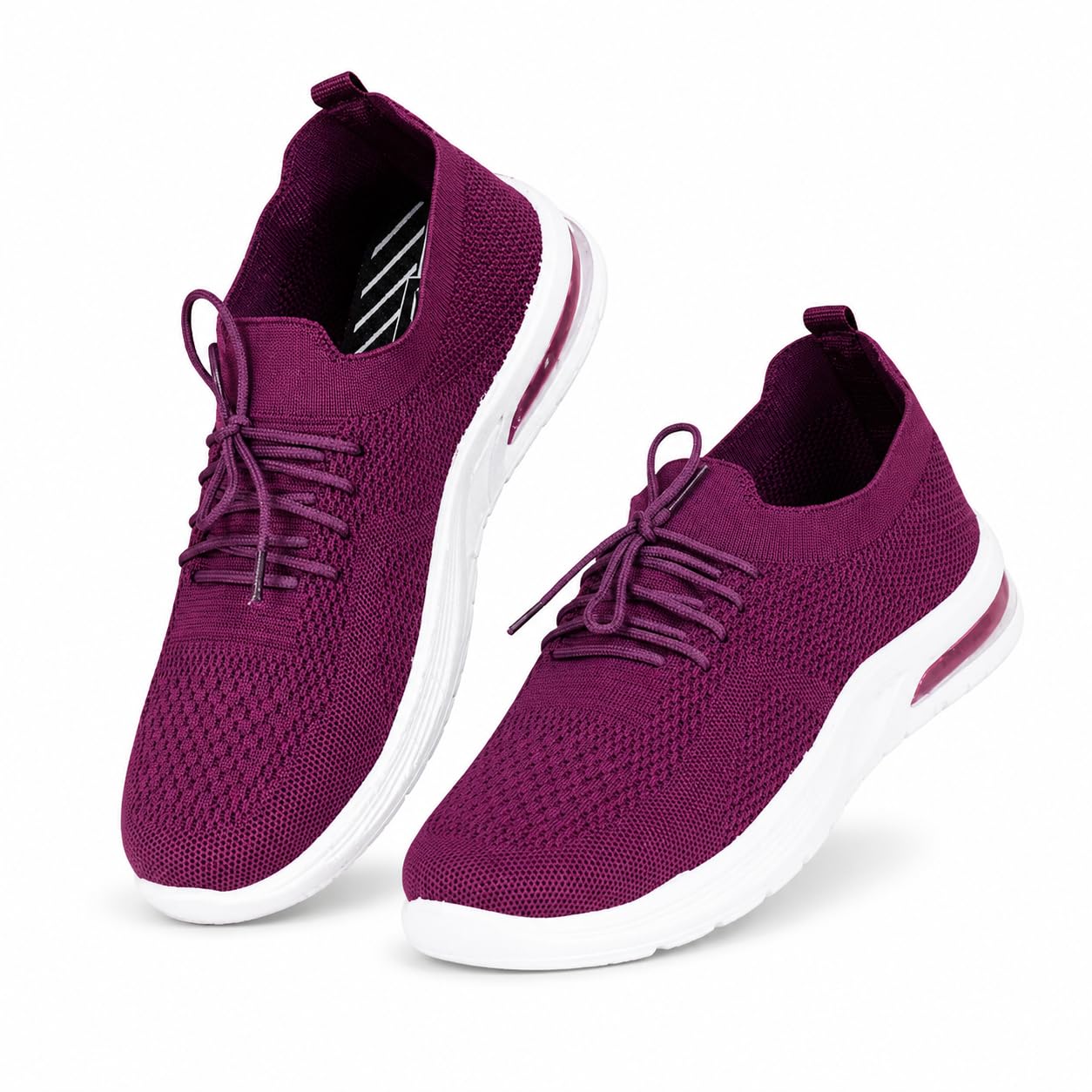 Women's Knitted Walking Shoes | Lightweight Breathable Casual Sports Sneakers (UK Footwear Size System, Adult, Women, Numeric, Medium, 7) Purple