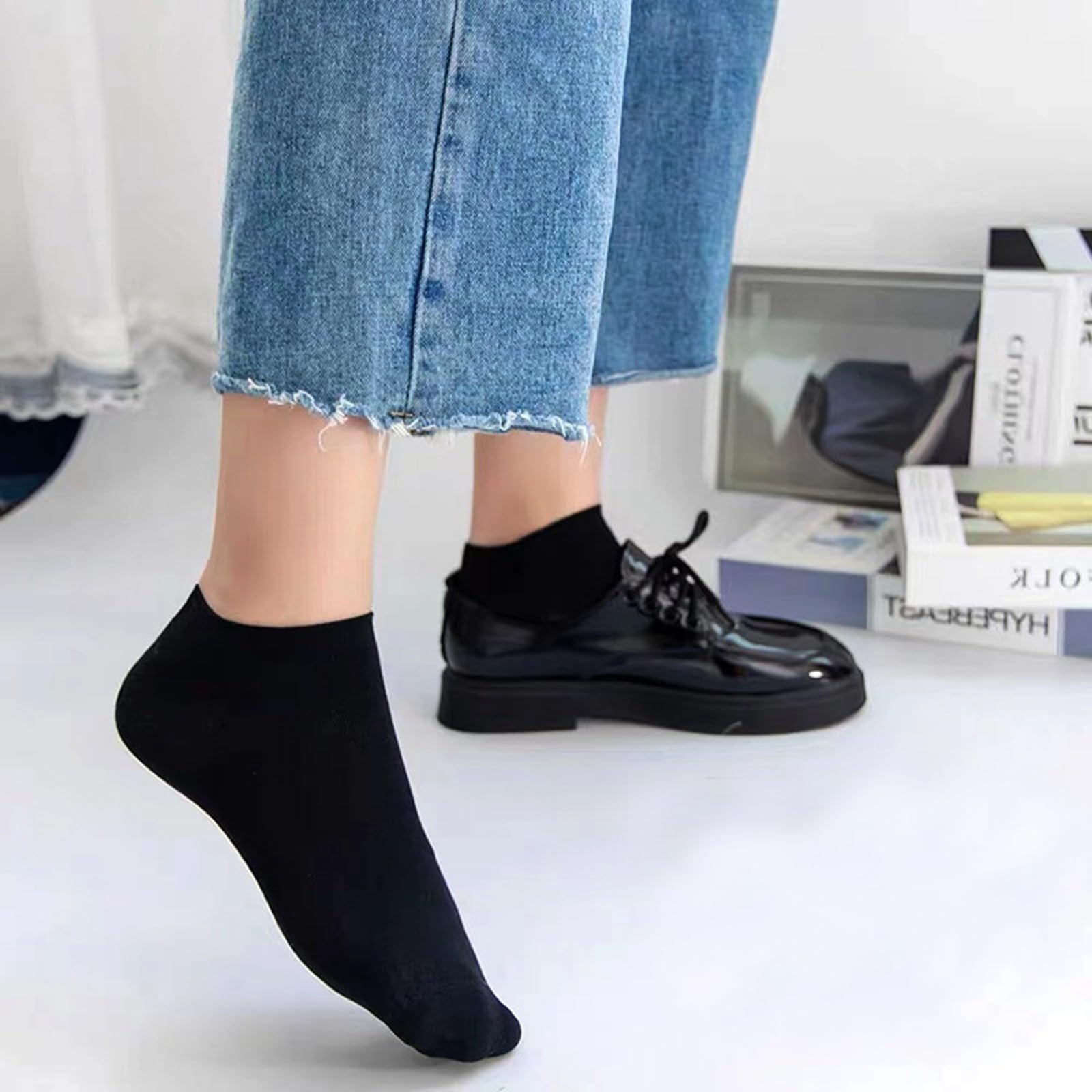 12-30 Pairs Low Cut Ankle Socks for Women No Show Casual Breathable Athletic Socks Bulk for Sport, 30 Pairs Black, One Size - Image 4