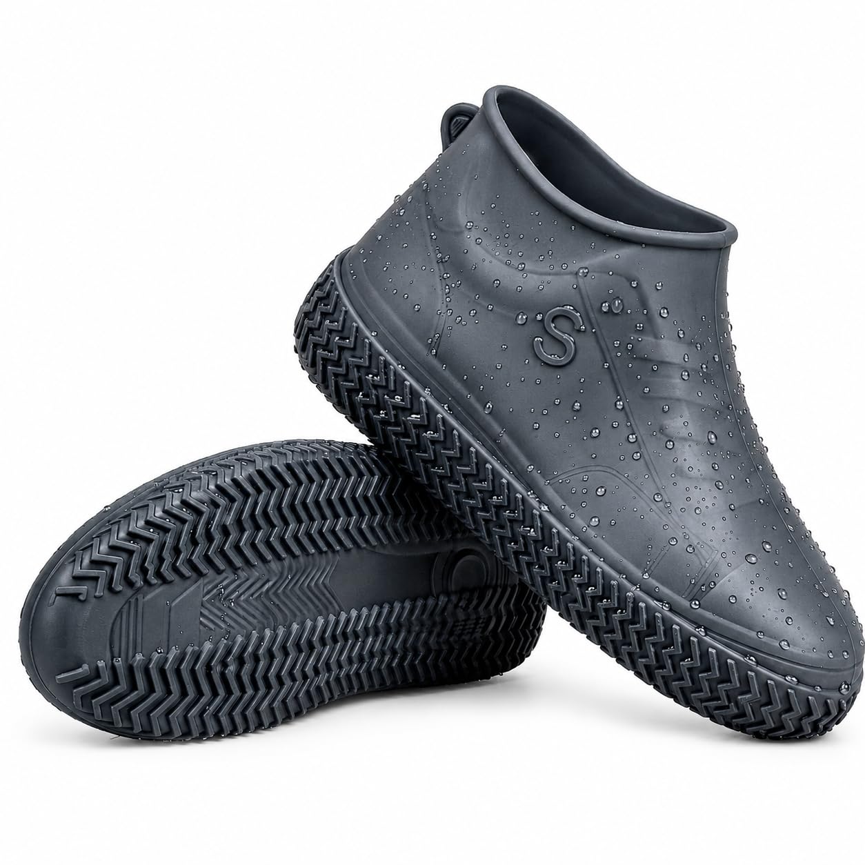 KANSIV Kids Waterproof Silicone Shoe Covers, S 30-34, Grey